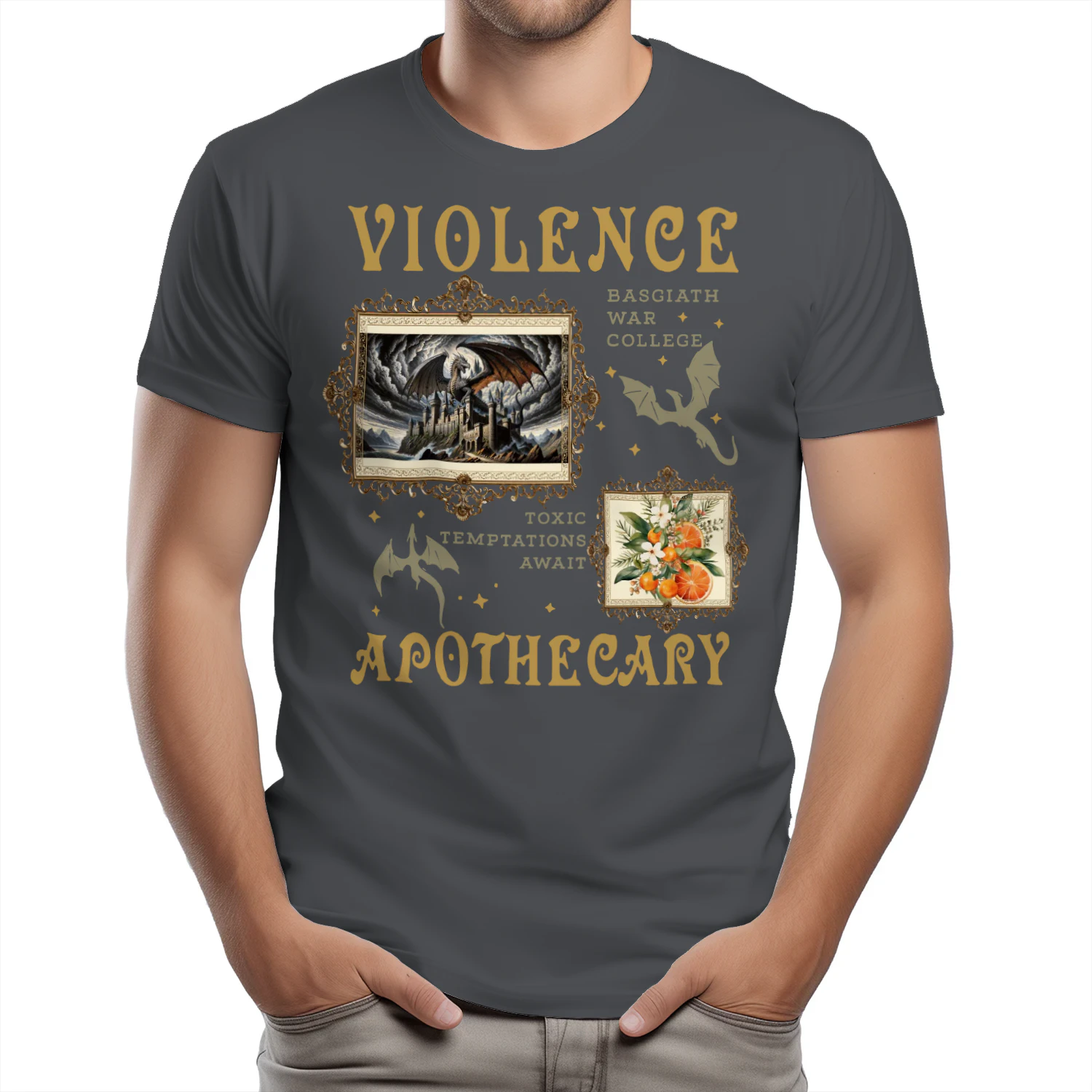Violence Apothecary Heavy Cotton Dark Colors T-shirt 1 Side, The Apothecary Diaries Gildan Tee, Historical Fiction Book Shirt, Book Lover Gifts
