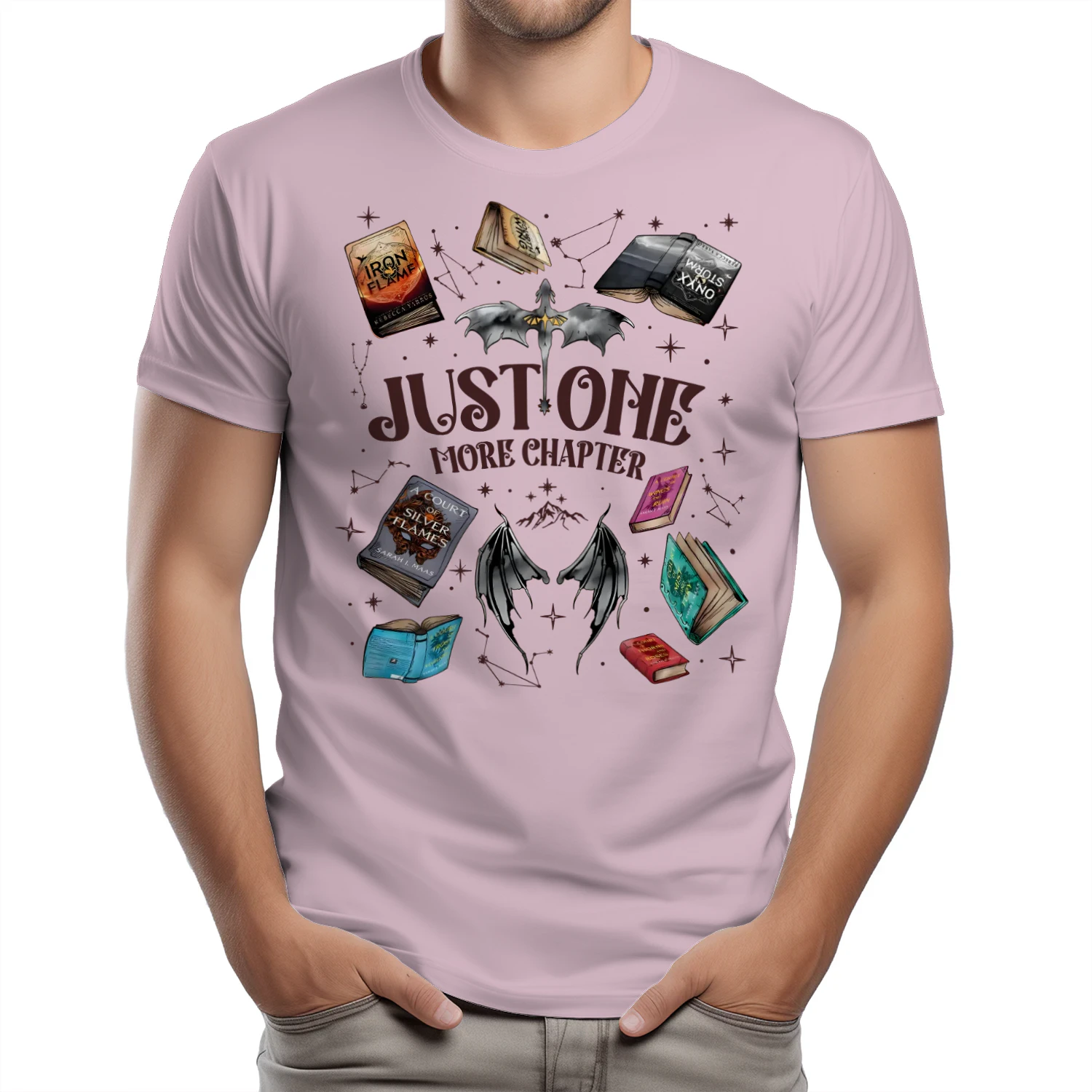 Just One More Chapter Heavy Cotton Light Colors T-shirt 1 Side, Acotar Gildan Tee, Romantasy Shirt, Book Lover Gifts