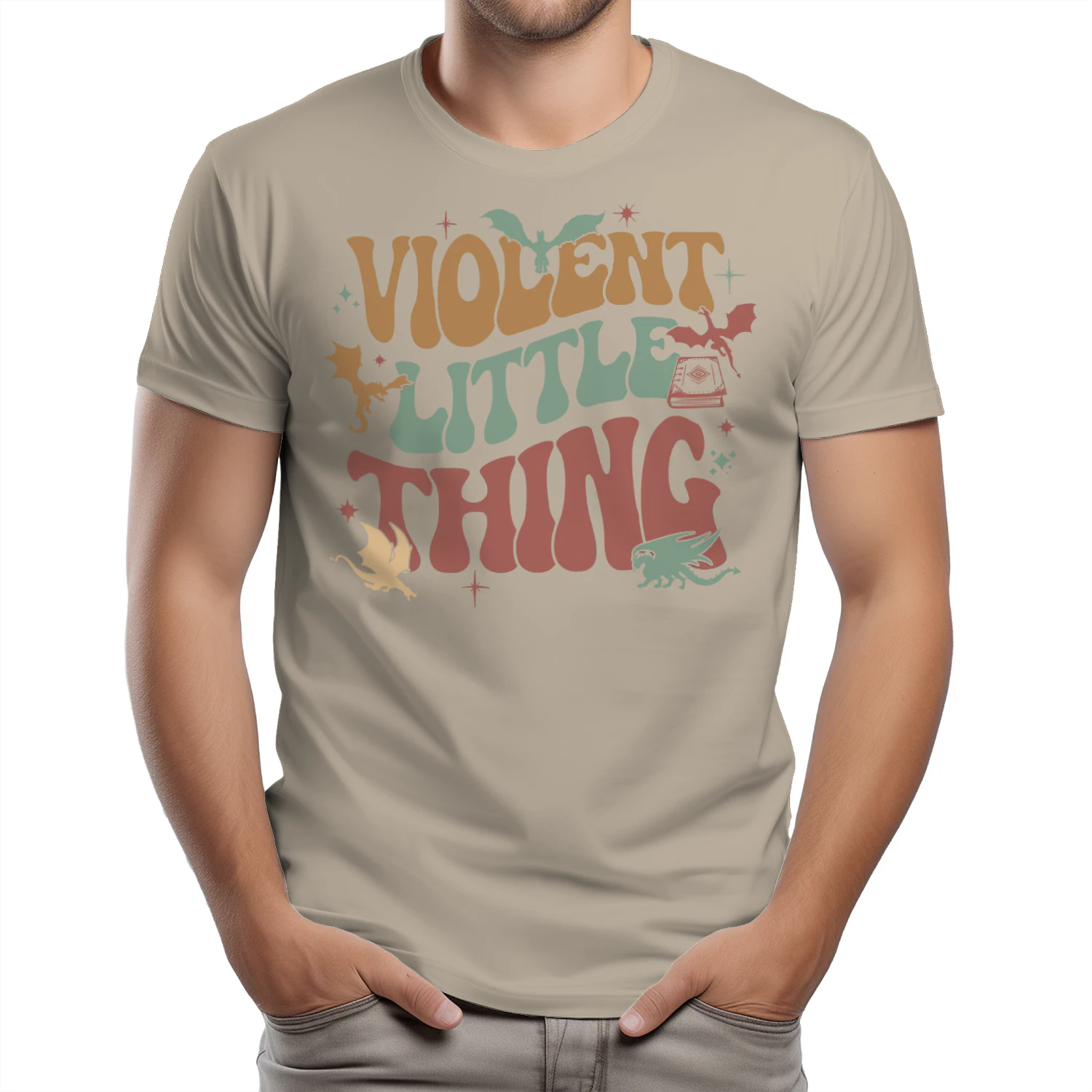 Violent Little Thing Heavy Cotton Light Colors T-shirt 1 Side, Fourth Wing Gildan Tee, Romantasy Book Shirt, Book Gifts