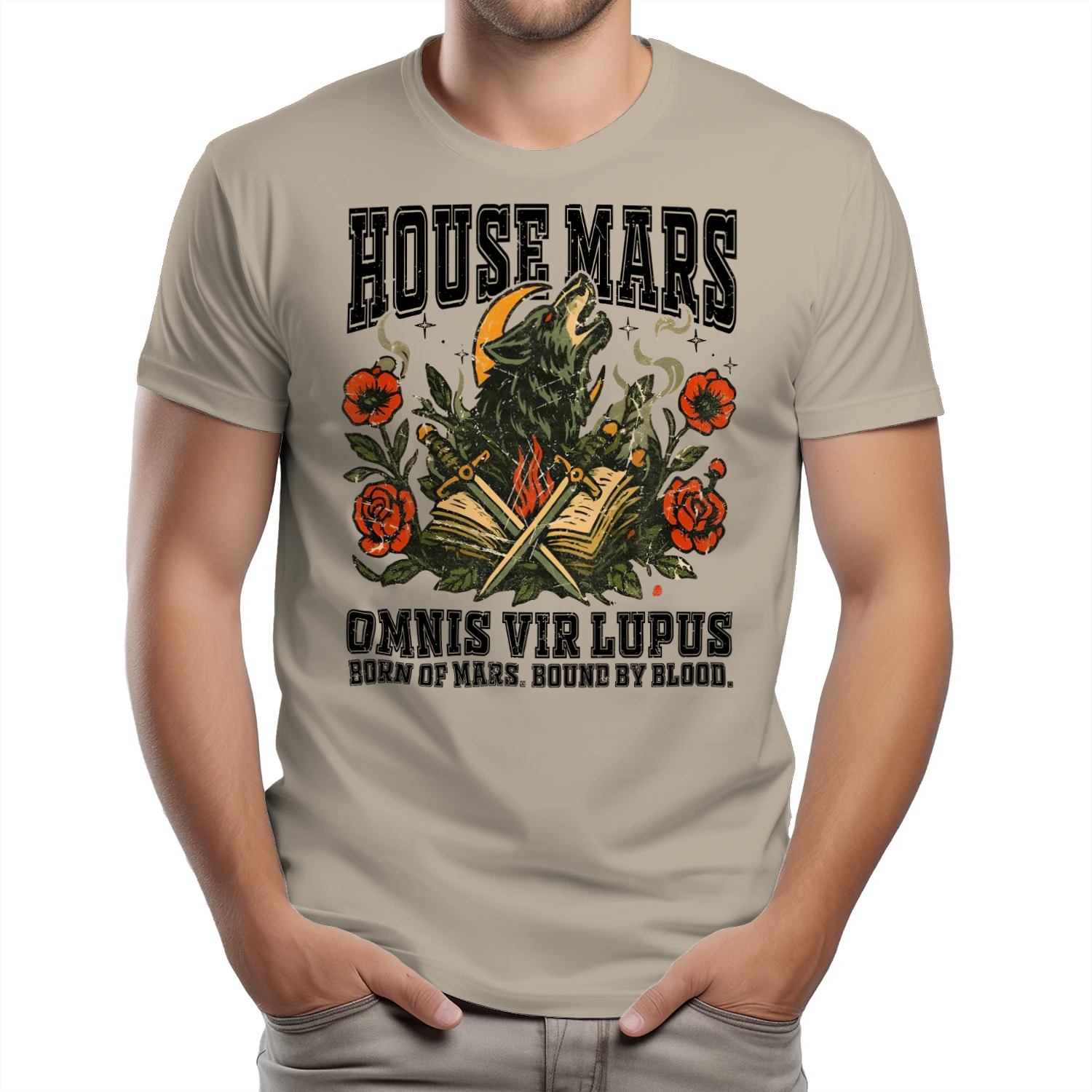 House Mars Heavy Cotton Light Colors T-shirt 1 Side, Red Rising Saga Gildan Tee, Science Fiction Book Shirt, Book Gifts