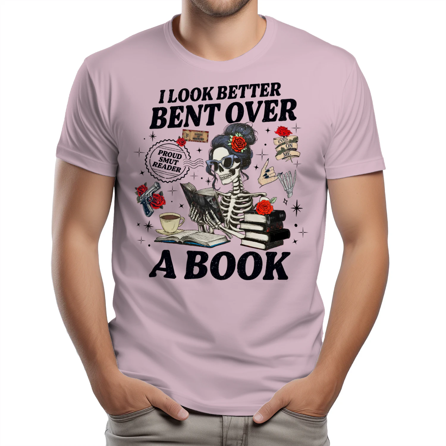 I Look Better Bent Over A Book Heavy Cotton Light Colors T-shirt 1 Side, Haunting Adeline Gildan Tee, Dark Romance Shirt, Book Lover Gifts