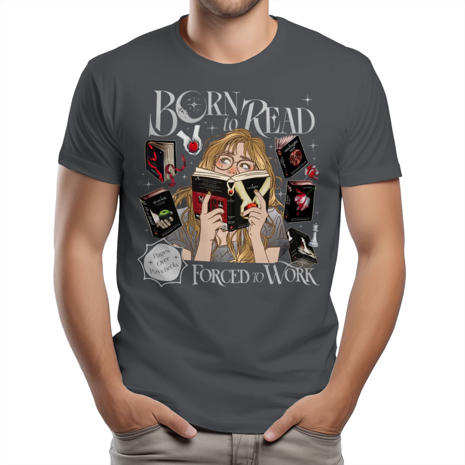 Twilight Series Heavy Cotton Dark Colors T-shirt 2 Side, Young Adult Gildan Tee, Fantasy Romance Book Shirt, Book Lover Gifts