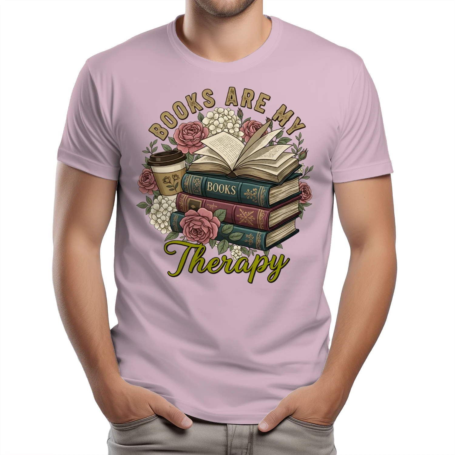 Book Are My Therapy V3 Heavy Cotton Light Colors T-shirt 1 Side, Book Club Gildan Tee, Readers Club Shirt, Book Lover Gifts