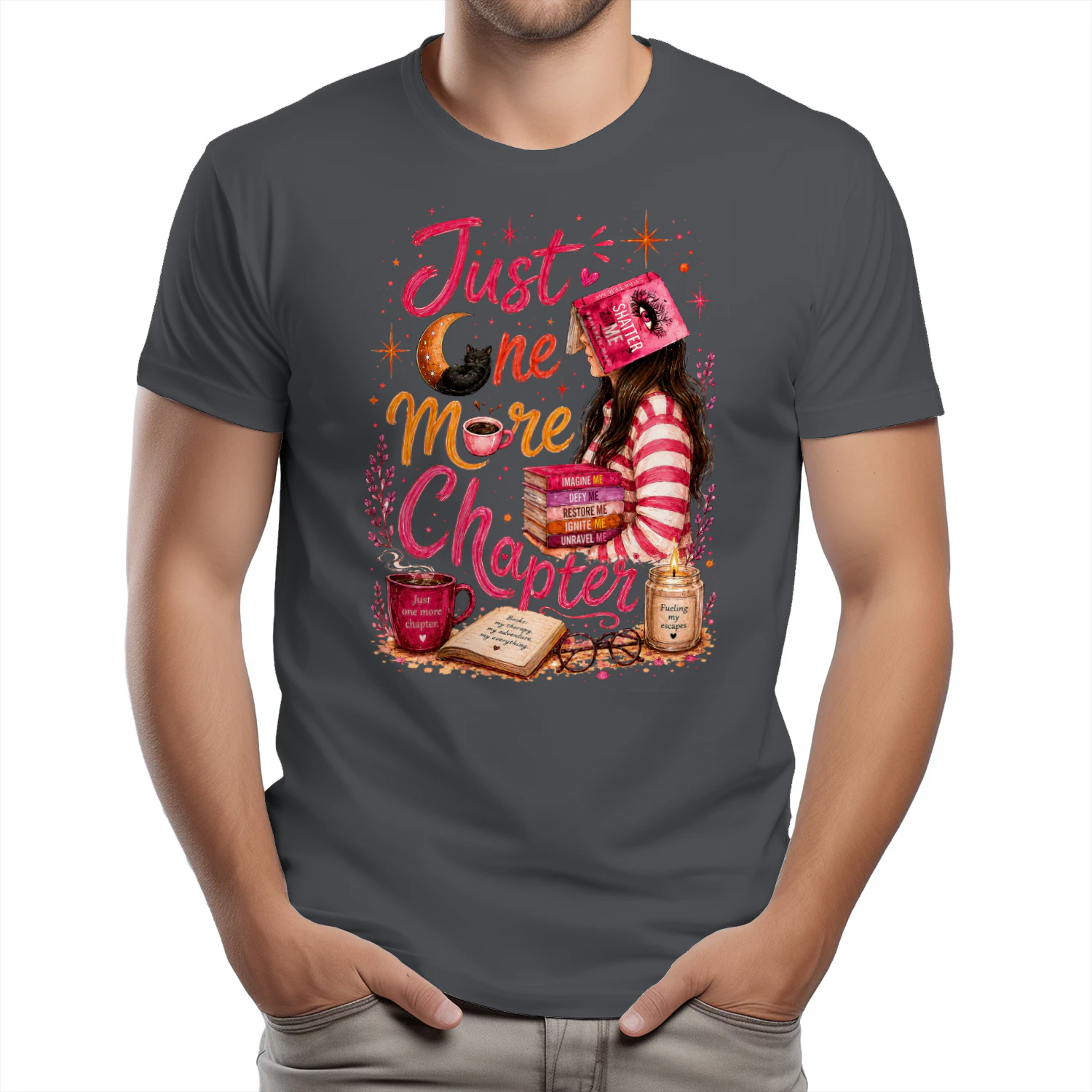 Just One More Chapter Heavy Cotton Dark Colors T-shirt 1 Side, Shatter Me Gildan Tee, Romantasy Shirt, Book Lover Gifts