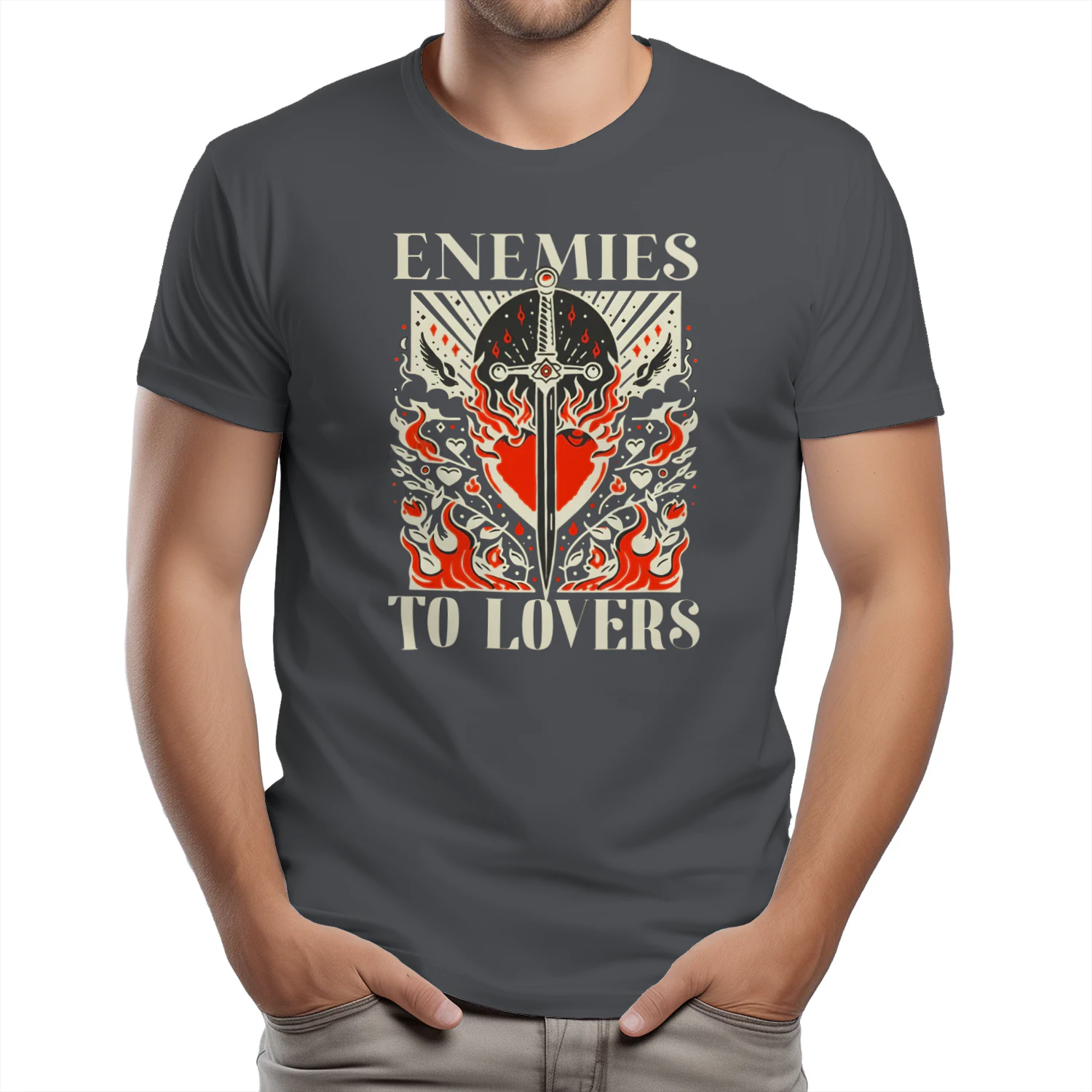 Enemies To Lovers Heavy Cotton Dark Colors T-shirt 1 Side, Book Club Gildan Tee, Readers Club Shirt, Book Lover Gifts