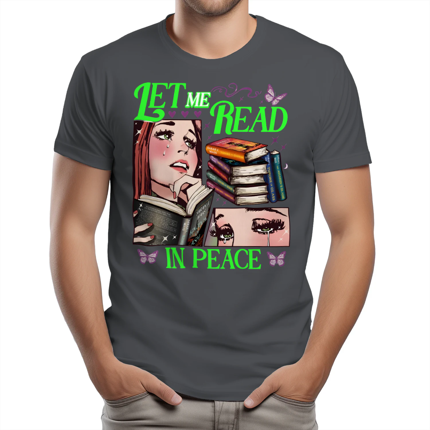 Let Me Read In Piece Heavy Cotton Dark Colors T-shirt 1 Side, Book Club Gildan Tee, Readers Club Shirt, Book Lover Gifts