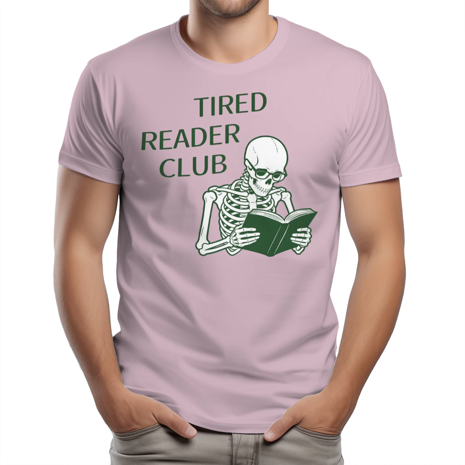 Tired Reader Club Heavy Cotton Light Colors T-shirt 1 Side, Book Club Gildan Tee, Readers Club Shirt, Book Lover Gifts