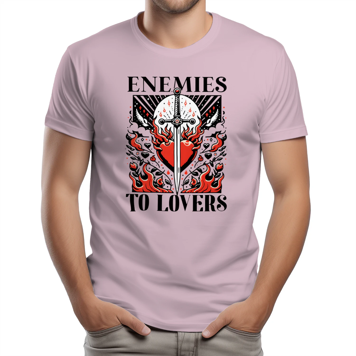 Enemies To Lovers Heavy Cotton Light Colors T-shirt 1 Side, Book Club Gildan Tee, Readers Club Shirt, Book Lover Gifts