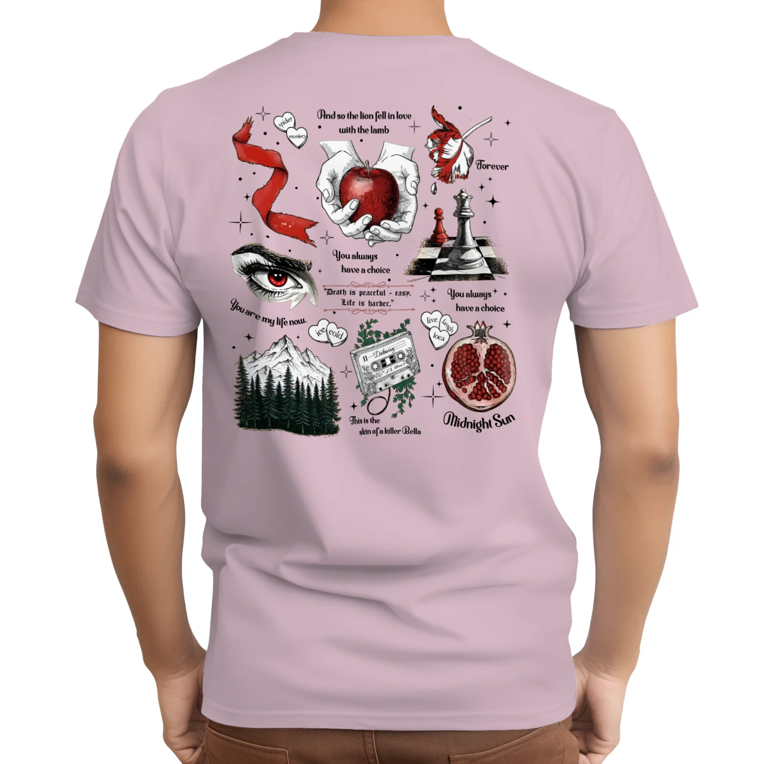 Twilight Series Heavy Cotton Light Colors T-shirt 2 Side, Young Adult Gildan Tee, Fantasy Romance Book Shirt, Book Lover Gifts