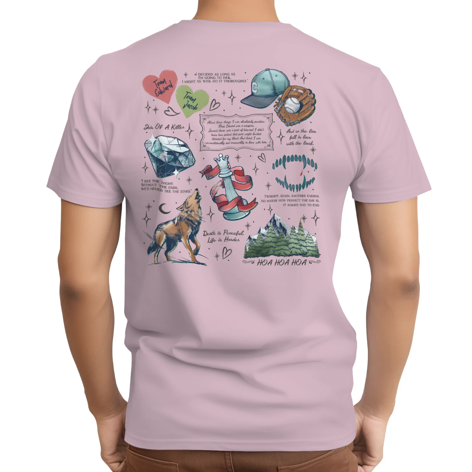 Twilight Series Heavy Cotton Light Colors T-shirt 2 Side, Young Adult Gildan Tee, Fantasy Romance Book Shirt, Book Lover Gifts