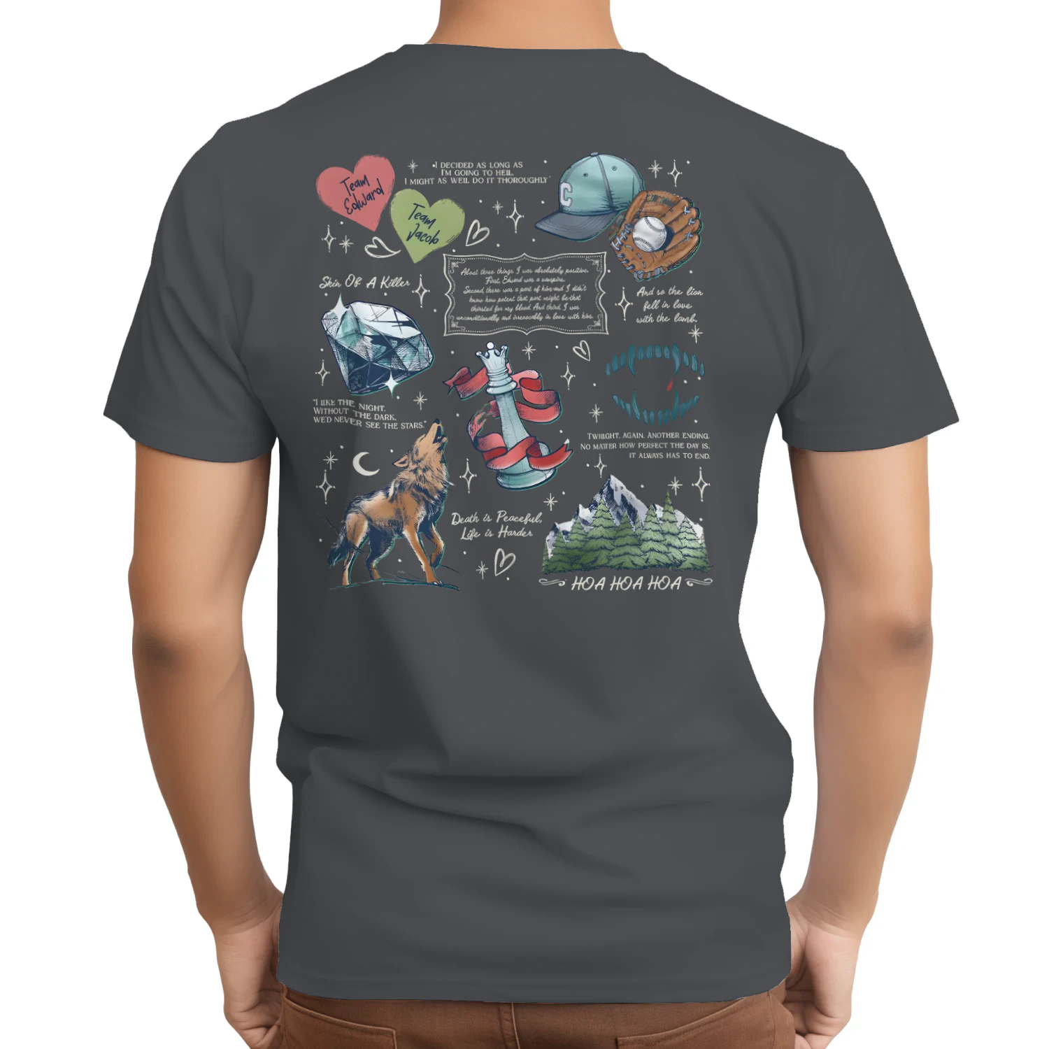 Twilight Series Heavy Cotton Dark Colors T-shirt 2 Side, Young Adult Gildan Tee, Fantasy Romance Book Shirt, Book Lover Gifts