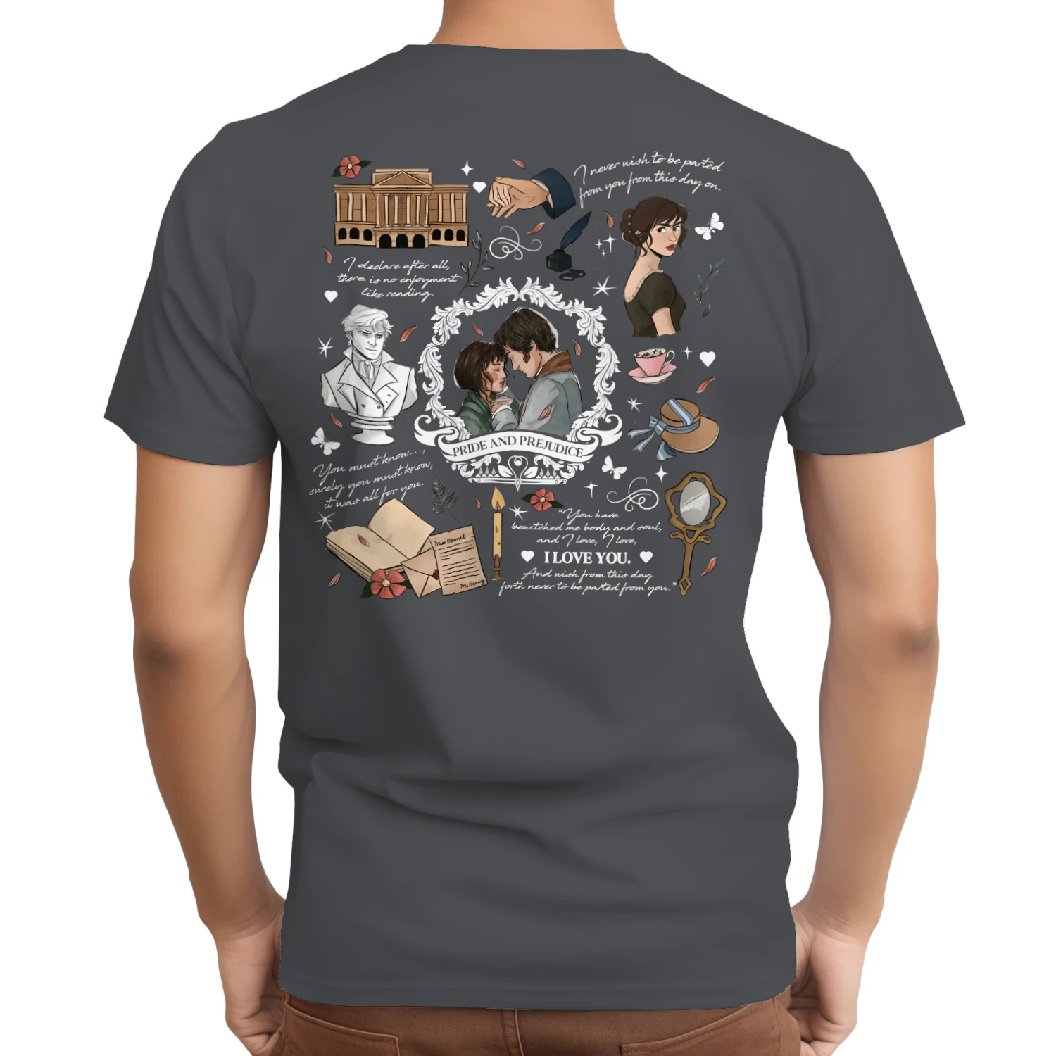 Pride & Prejudice Heavy Cotton T-Shirt 2 Side, Romance Tee, Classic Literature Shirt, Book Lover Gifts