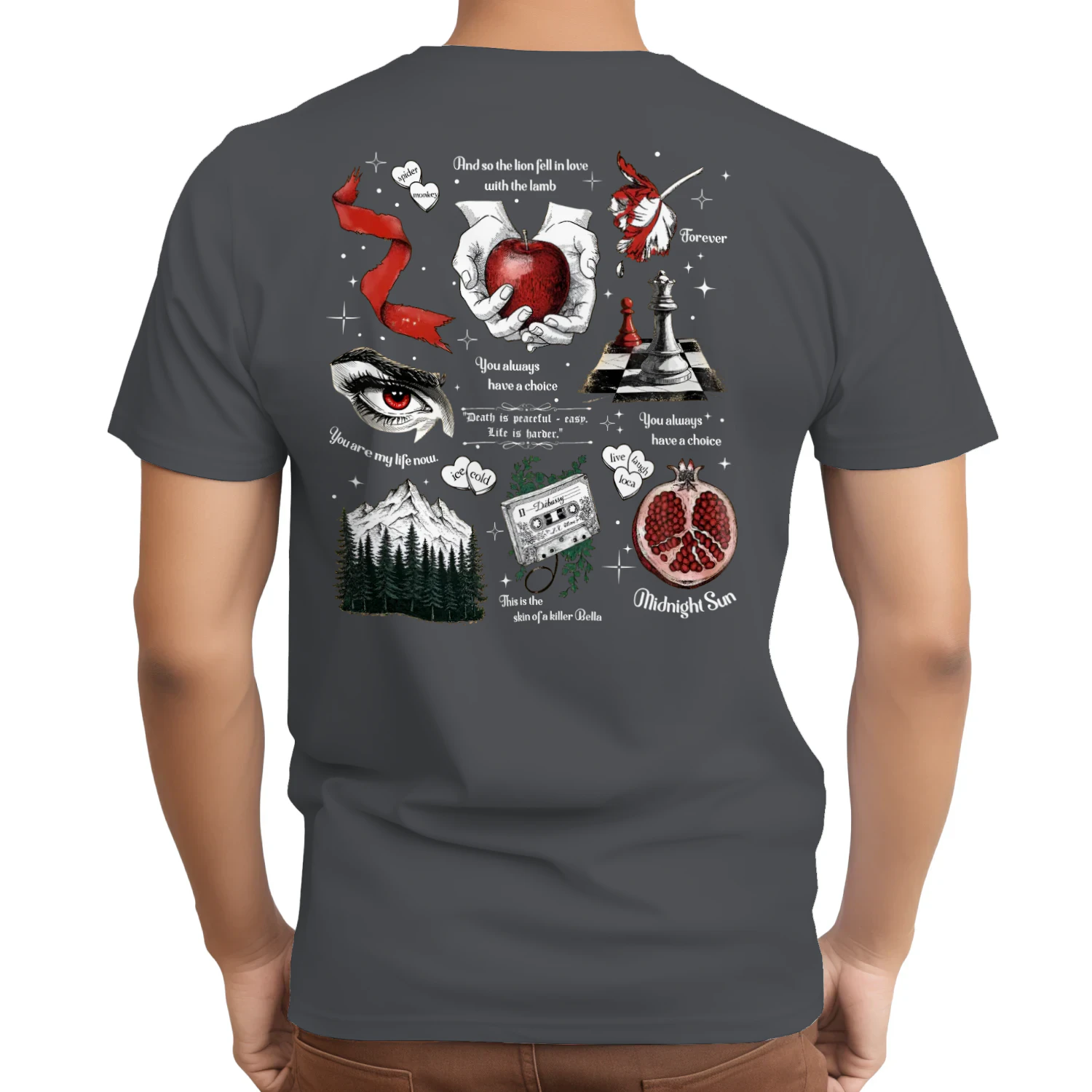 Twilight Series Heavy Cotton Dark Colors T-shirt 2 Side, Young Adult Gildan Tee, Fantasy Romance Book Shirt, Book Lover Gifts