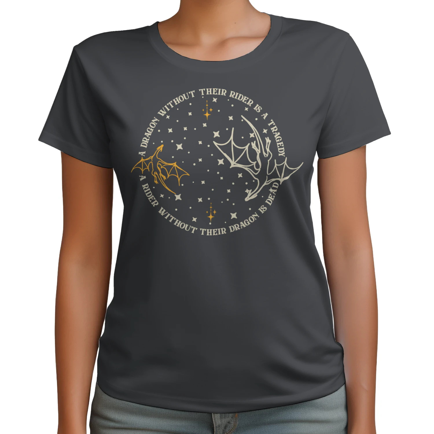 Fourth Wing Dragon Heavy Cotton Dark Colors T-shirt 2 Side, The Empyrean Series Gildan Tee, Fantasy Romance Book Shirt, Book Lover Gifts