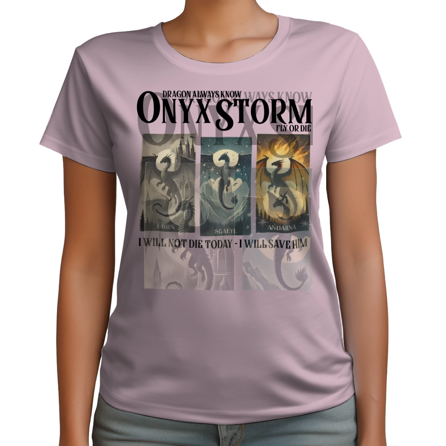 Onyx Storm Heavy Cotton Light Colors T-shirt 1 Side, The Empyrean Series Gildan Tee, Fantasy Romance Book Shirt, Book Lover Gifts