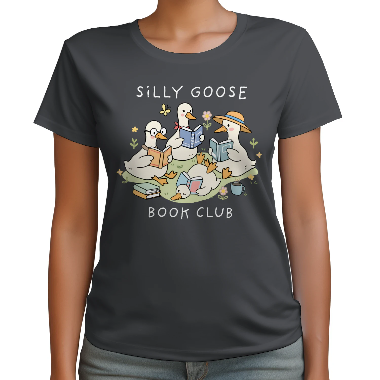 Silly Goose Readers Heavy Cotton Dark Colors T-shirt 1 Side, Funny Book Club Gildan Tee, Readers Club Shirt, Book Lover Gifts