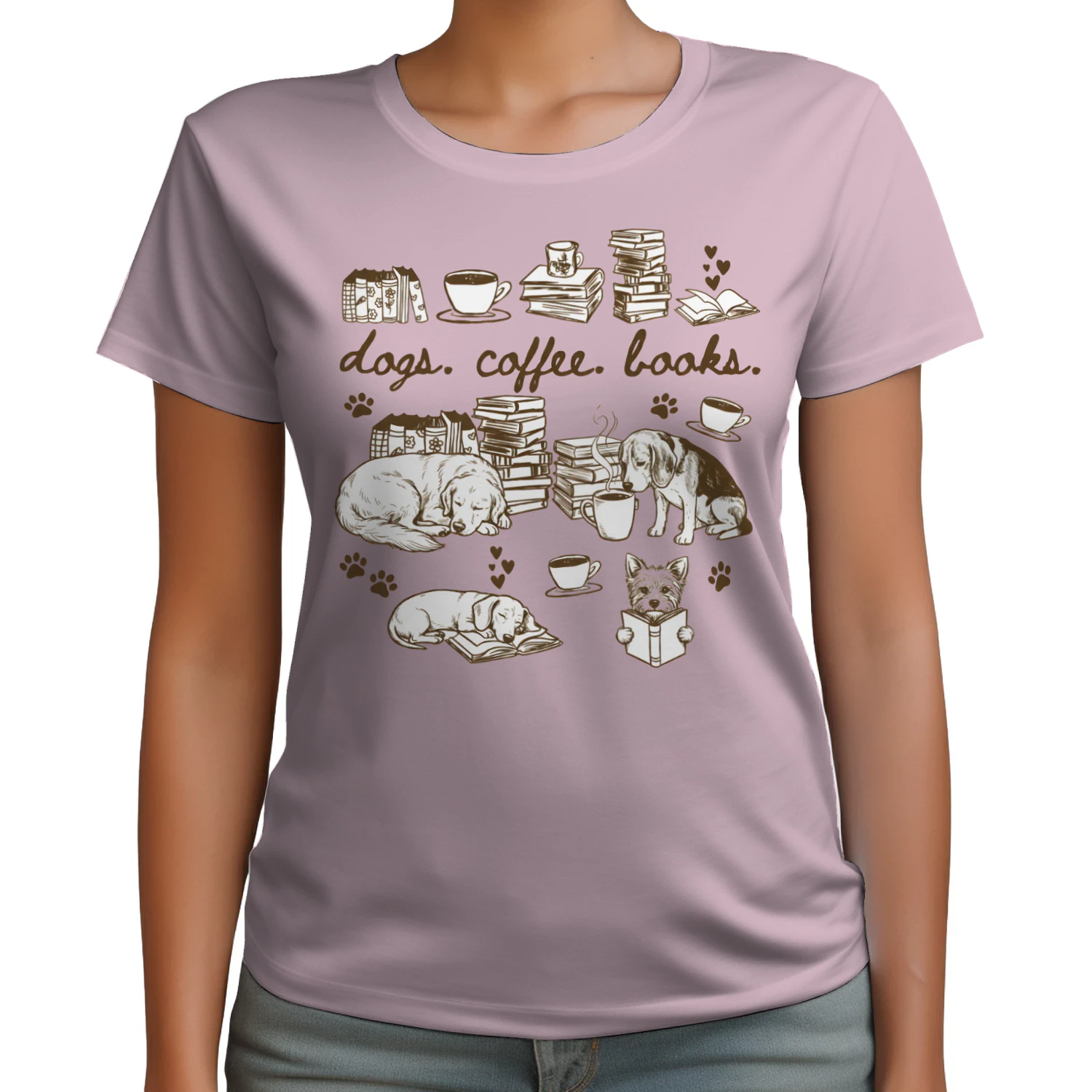 Dogs, Coffee and Book Club Heavy Cotton Light Colors T-shirt 1 Side, Book Club Gildan Tee, Readers Club Shirt, Book Lover Gifts