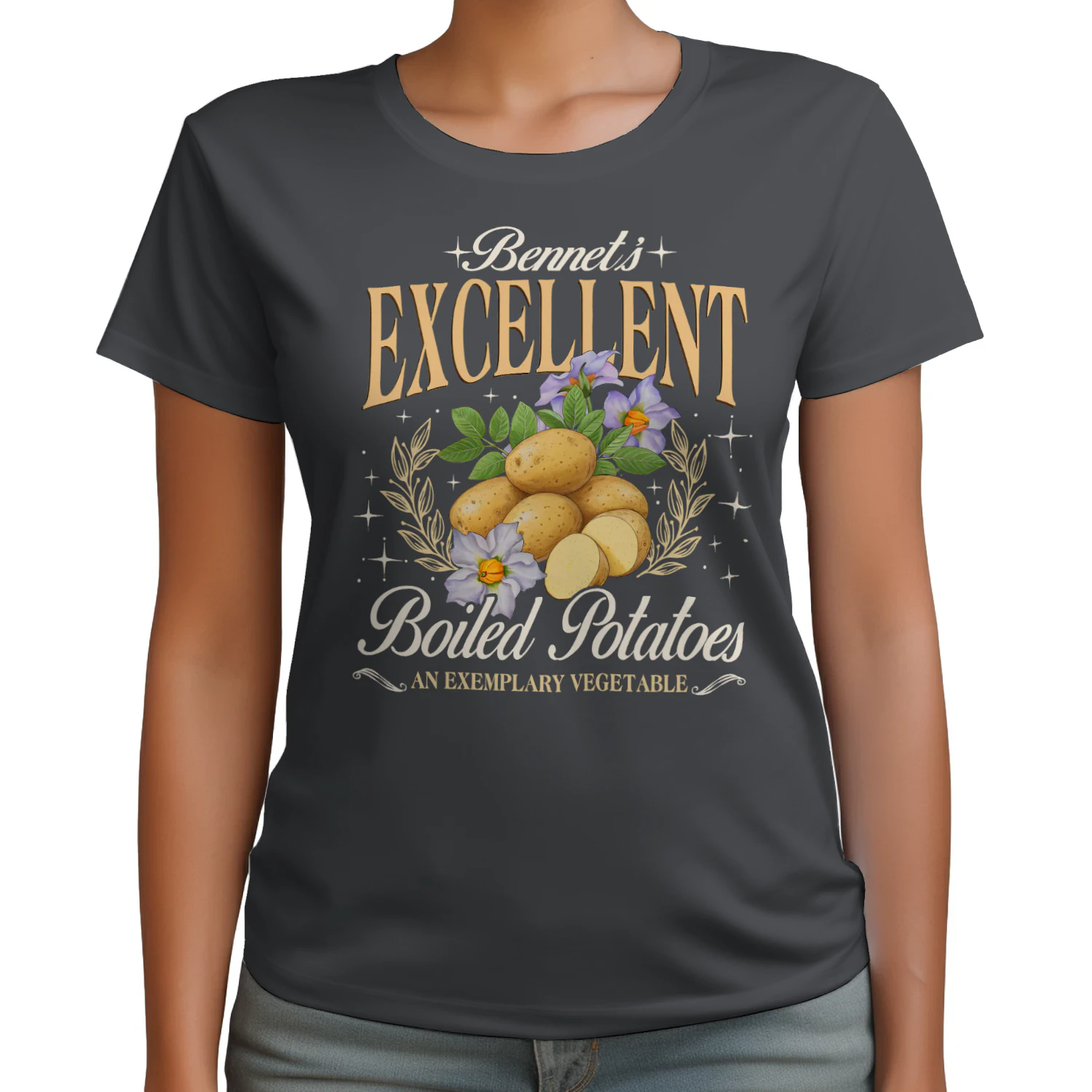 Exemplary Vegetable Heavy Cotton Dark Colors T-shirt 1 Side, Pride and Prejudice Gildan Tee, Classic Literature Shirt, Book Lover Gifts