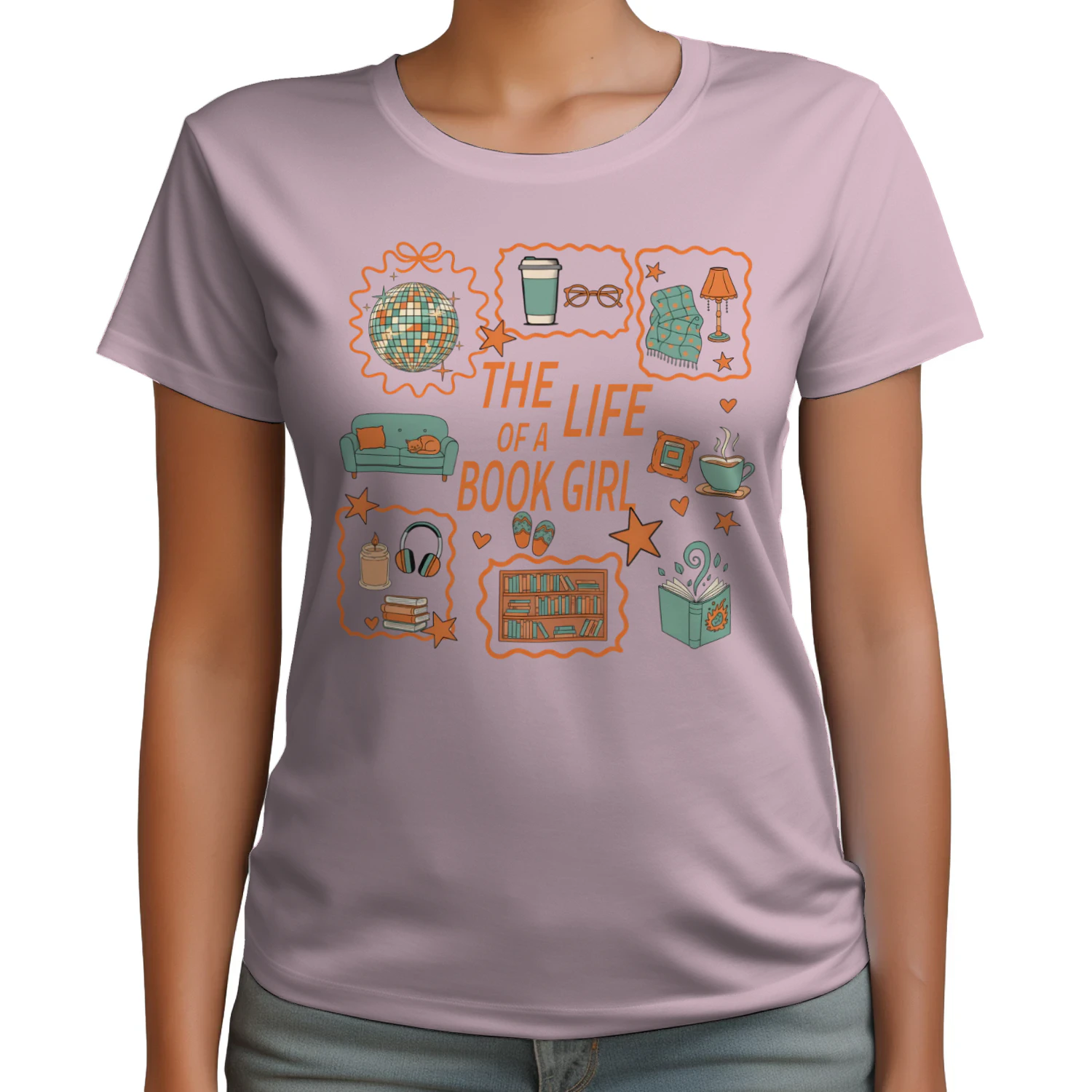 The Life Of A Book Girl Heavy Cotton Light Colors T-shirt 1 Side, World Tour Book Club Gildan Tee, Readers Club Shirt, Book Lover Gifts
