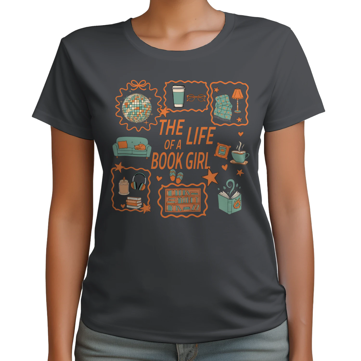 The Life Of A Book Girl Heavy Cotton Dark Colors T-shirt 1 Side, World Tour Book Club Gildan Tee, Readers Club Shirt, Book Lover Gifts
