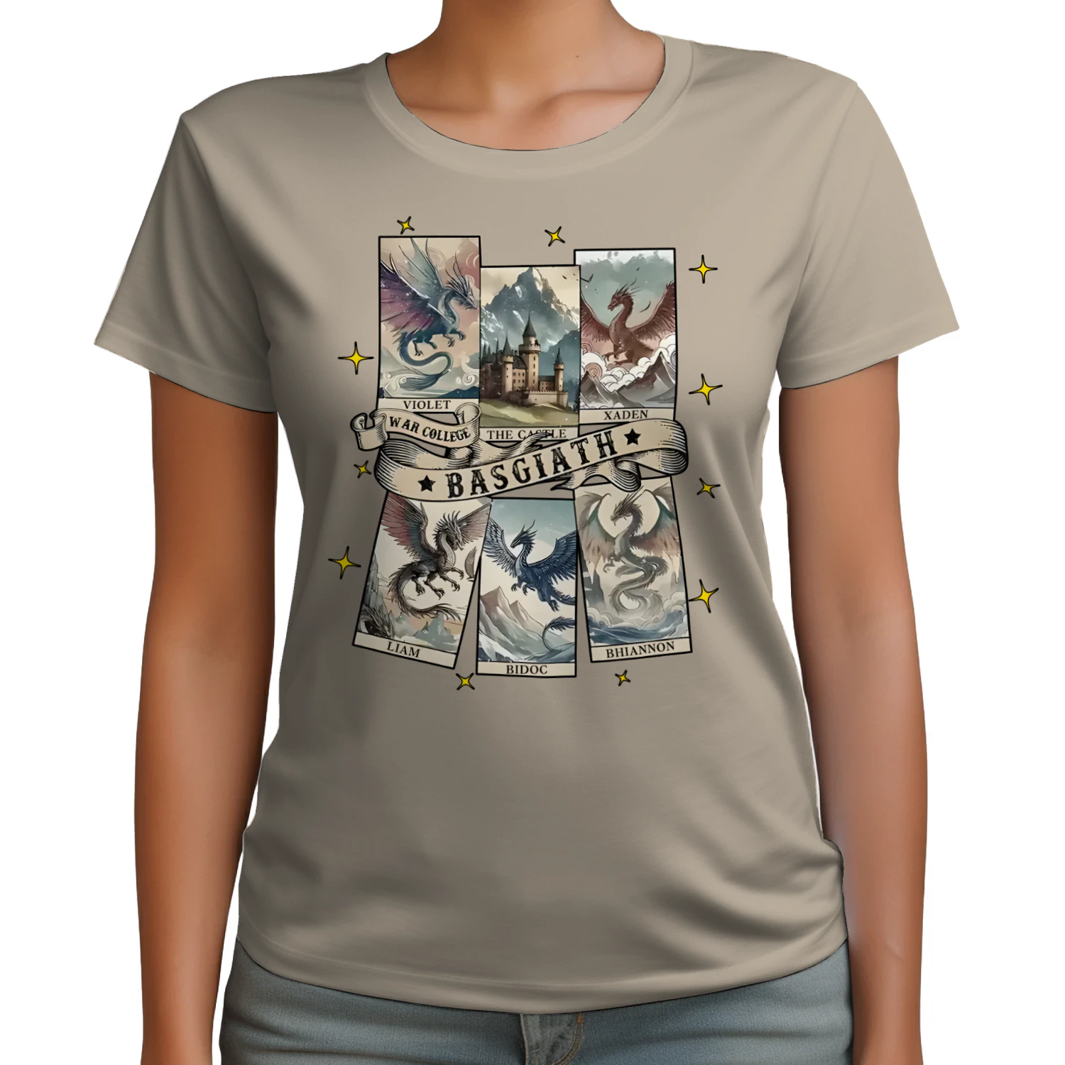 Basgiath War College Heavy Cotton T-shirt 1 Side, Fourth Wing Gildan Tee, Dark Romance Book Shirt, Book Lover Gifts