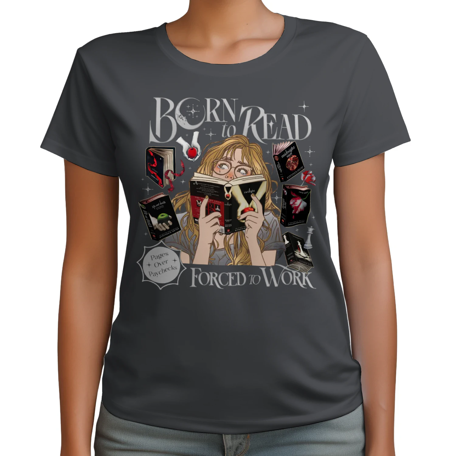 Twilight Series Heavy Cotton Dark Colors T-shirt 2 Side, Young Adult Gildan Tee, Fantasy Romance Book Shirt, Book Lover Gifts