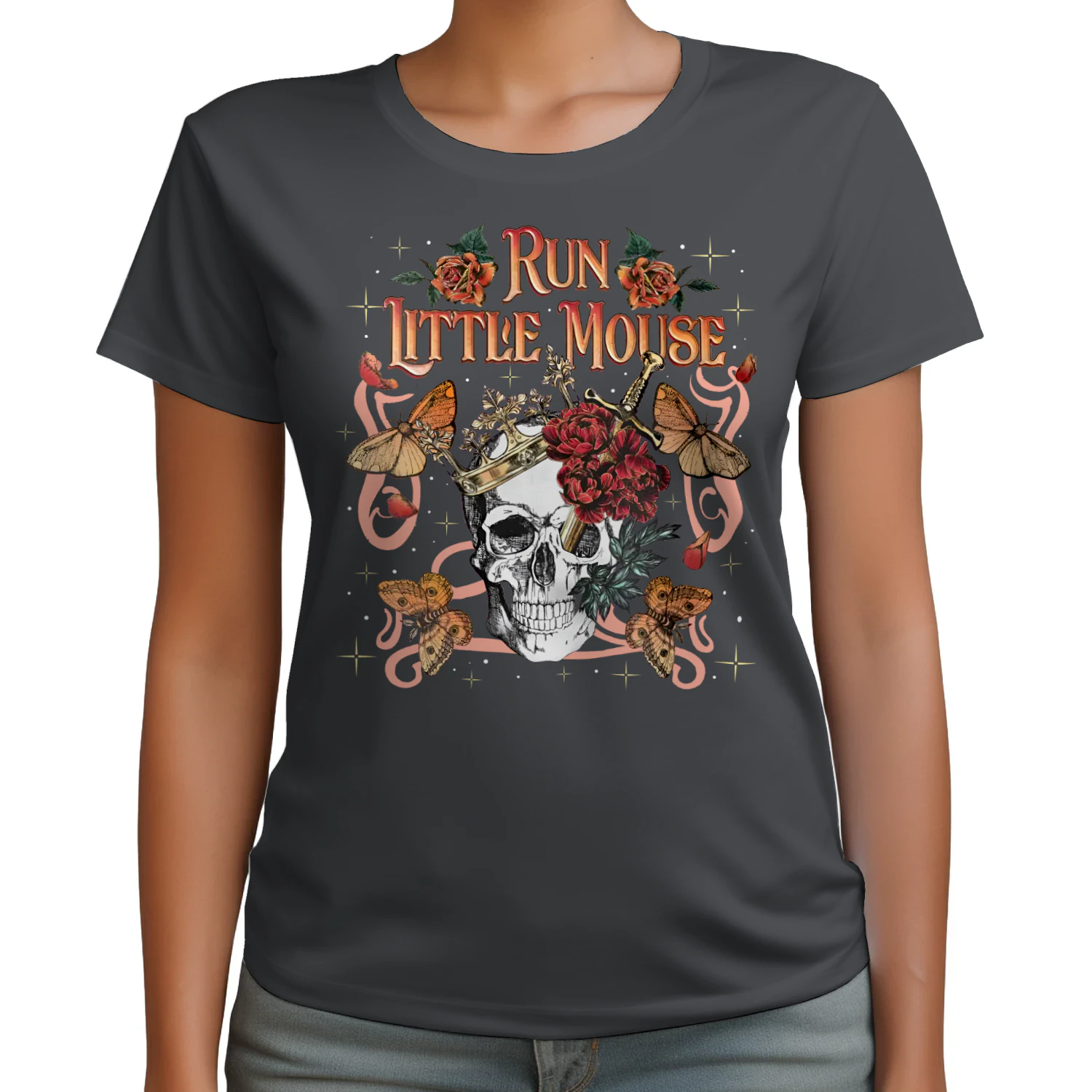 Run, Little Mouse Heavy Cotton T-shirt 1 Side, Haunting Adeline Gildan Tee, Dark Romance Book Shirt, Book Lover Gifts