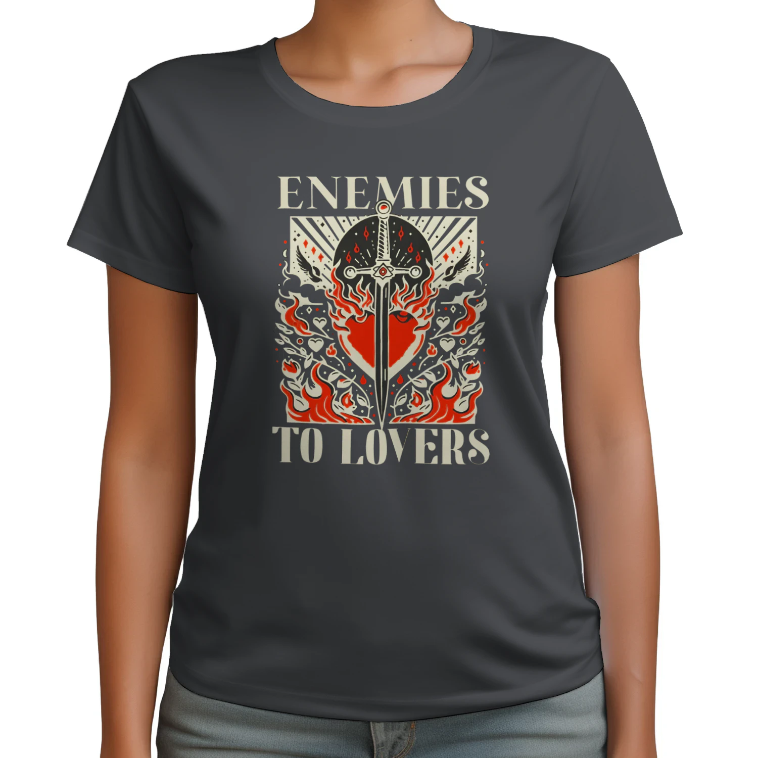 Enemies To Lovers Heavy Cotton Dark Colors T-shirt 1 Side, Book Club Gildan Tee, Readers Club Shirt, Book Lover Gifts