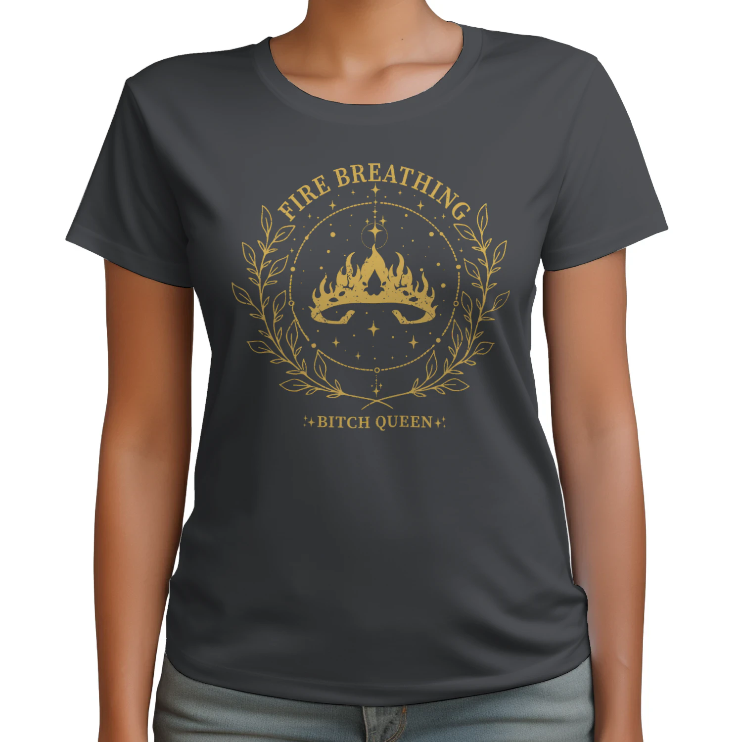 Fire Breathing Heavy Cotton Dark Colors T-shirt 2 Side, Throne of Glass Gildan Tee, Epic High Fantasy Book Shirt, Book Lover Gifts