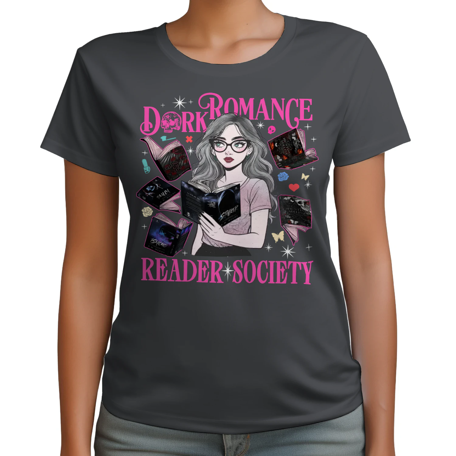 Reader Society Heavy Cotton T-shirt 1 Side, Dark Romance Book Tee, Romantasy Book Shirt, Book Lover Gifts