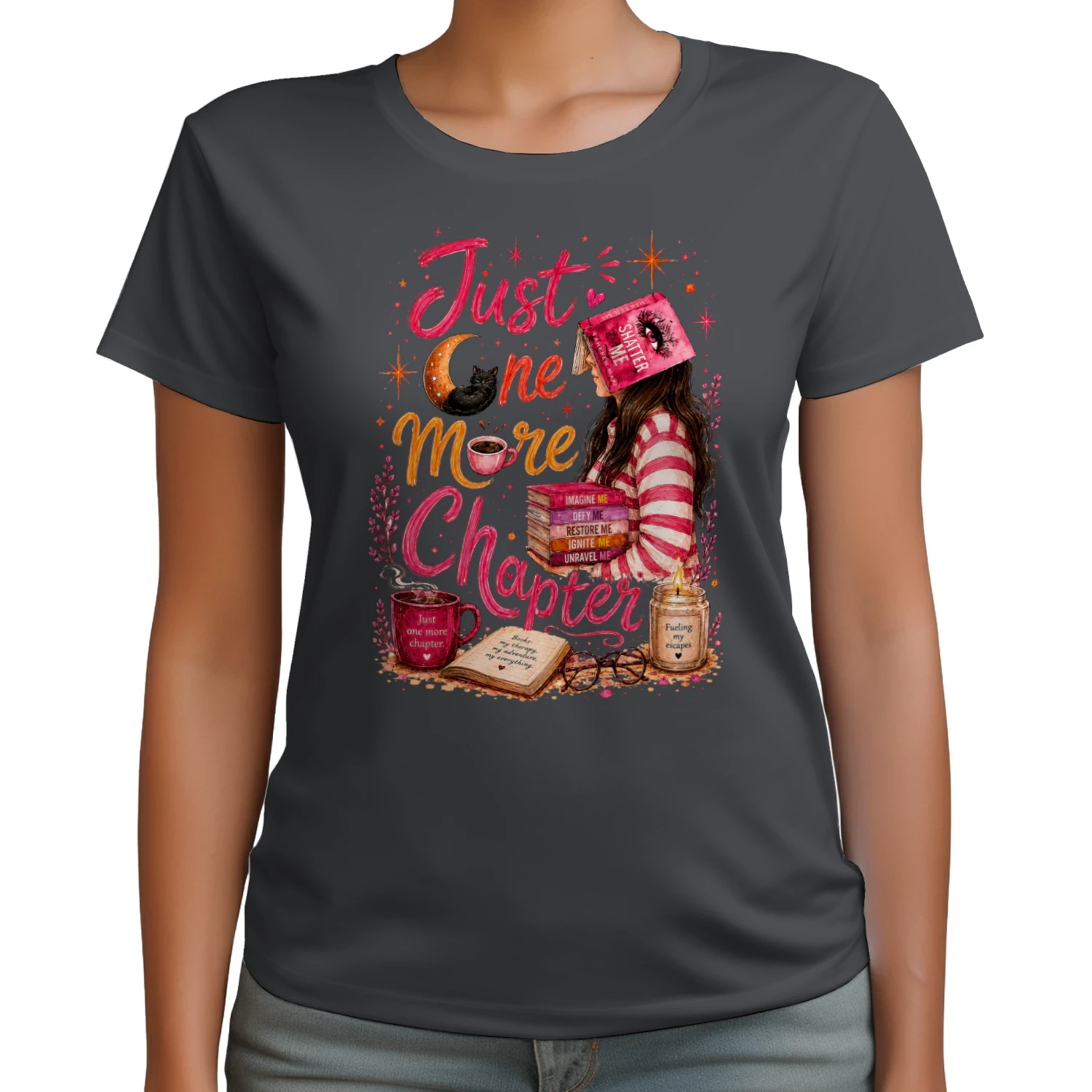 Just One More Chapter Heavy Cotton Dark Colors T-shirt 1 Side, Shatter Me Gildan Tee, Romantasy Shirt, Book Lover Gifts