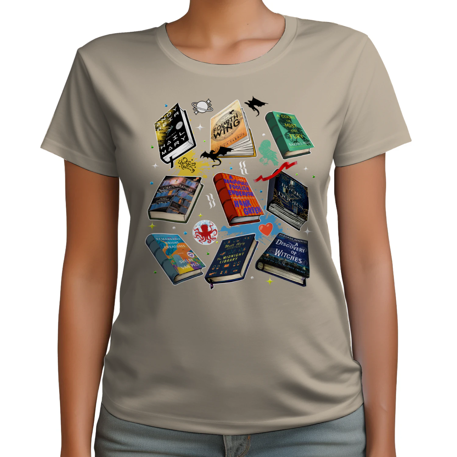 Romantasy Book Heavy Cotton T-shirt 1 Side, Classic Literature Gildan Tee, Young Adult Book Shirt, Book Lover Gifts