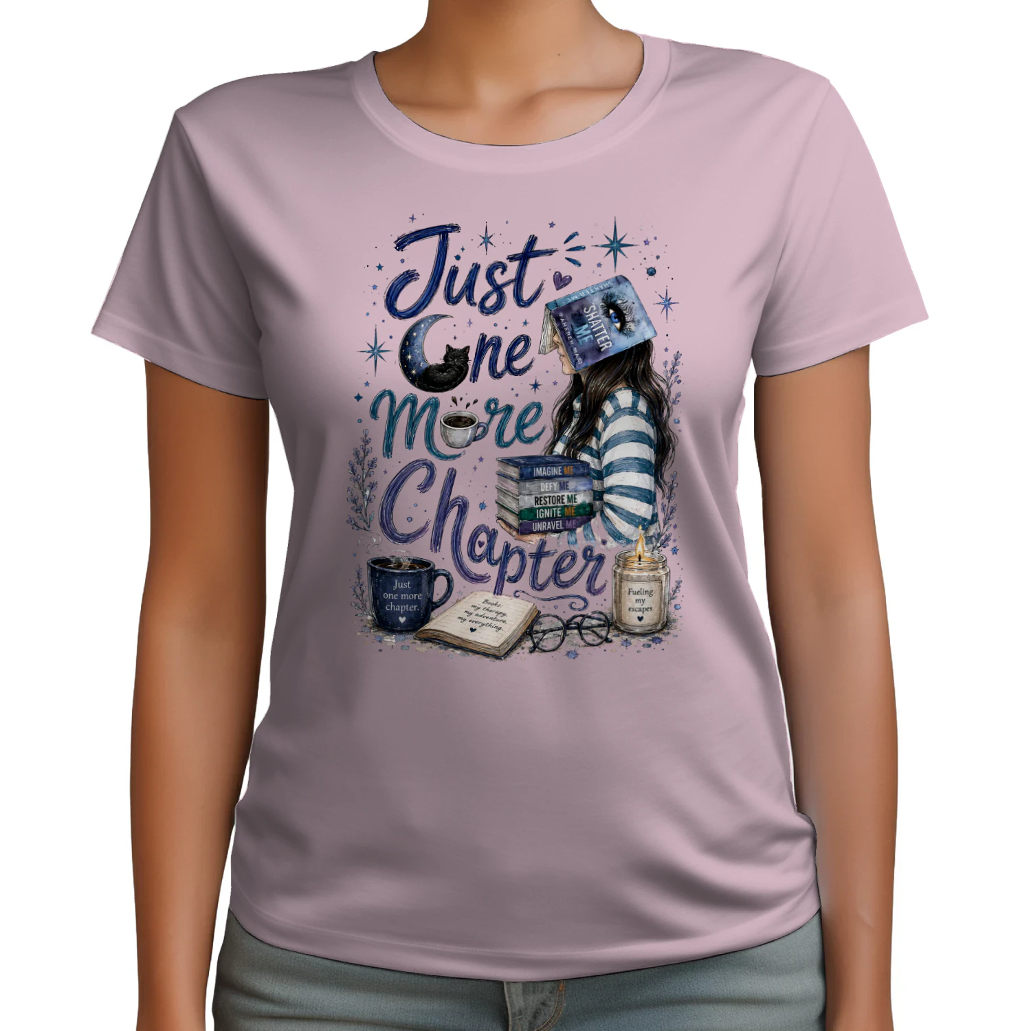 Just One More Chapter Heavy Cotton Light Colors T-shirt 1 Side, Shatter Me Gildan Tee, Romantasy Shirt, Book Lover Gifts