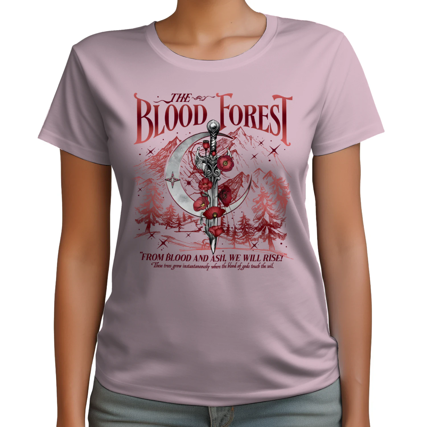 The Blood Forest Heavy Cotton Light Colors T-shirt 2 Side, From Blood and Ash Gildan Tee, Romantasy Readers Shirt, Book Lover Gifts