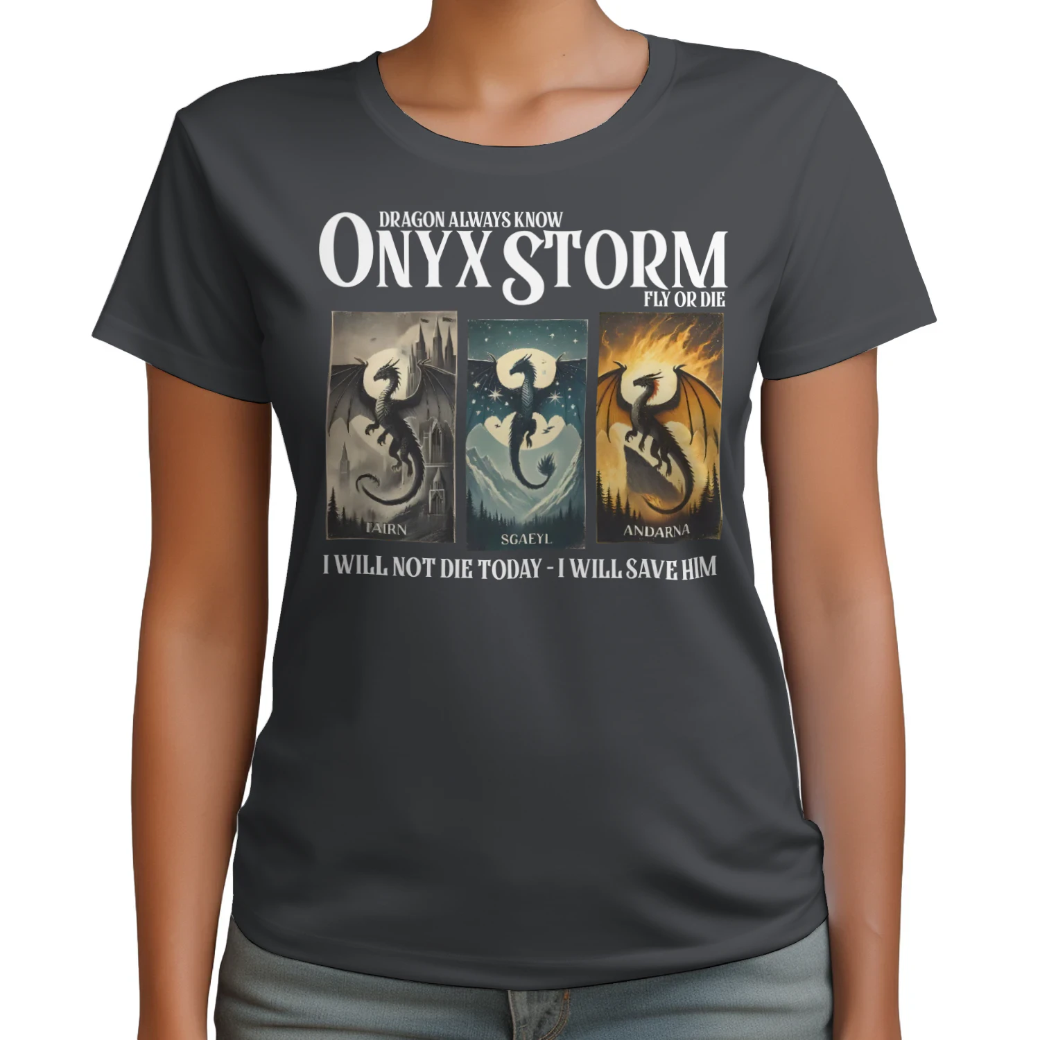 Onyx Storm Heavy Cotton Dark Colors T-shirt 1 Side, The Empyrean Series Gildan Tee, Fantasy Romance Book Shirt, Book Lover Gifts