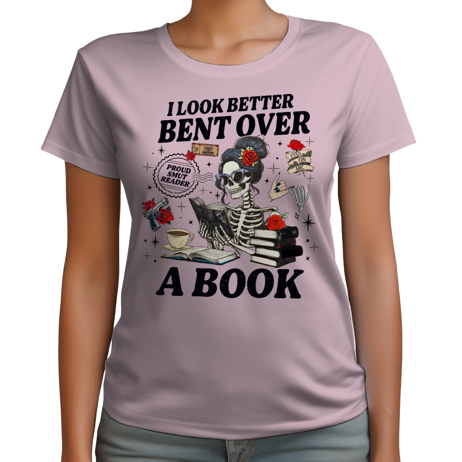 I Look Better Bent Over A Book Heavy Cotton Light Colors T-shirt 1 Side, Haunting Adeline Gildan Tee, Dark Romance Shirt, Book Lover Gifts