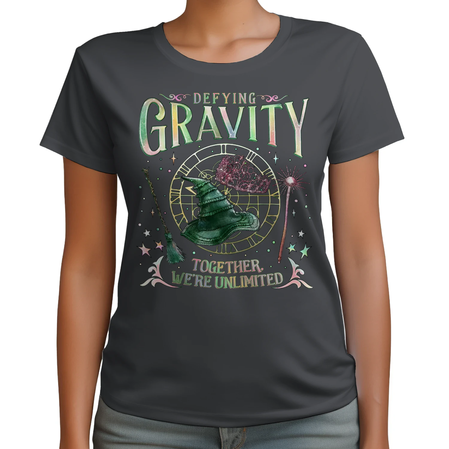 Wicked Witch of the West Heavy Cotton T-shirt 1 Side, Defying Gravity Tee, Political Fantasy Book Shirt, Book Lover Gifts