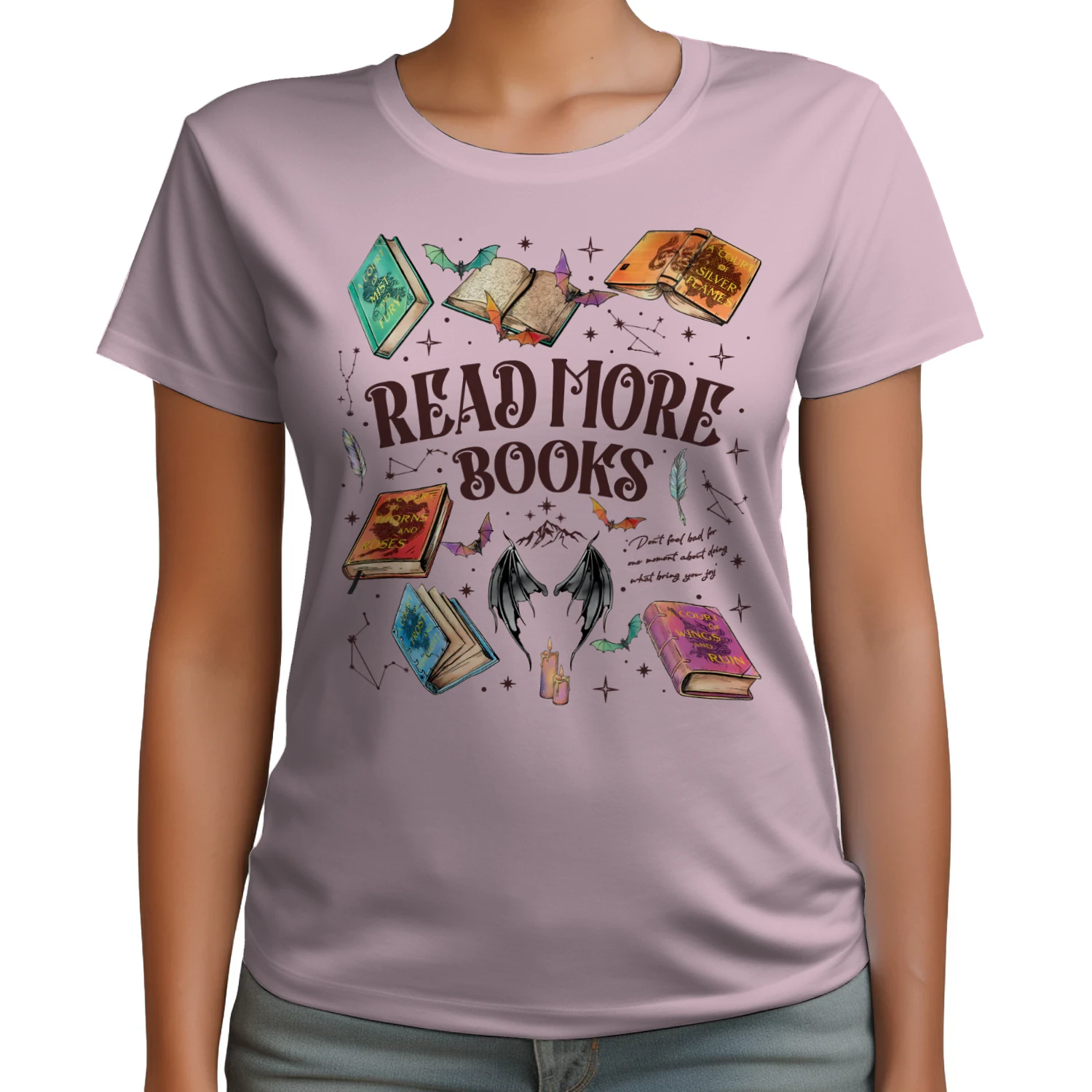Read More Books Heavy Cotton Light Colors T-shirt 2 Side, Acotar Gildan Tee, Romantasy Book Shirt, Book Lover Gifts