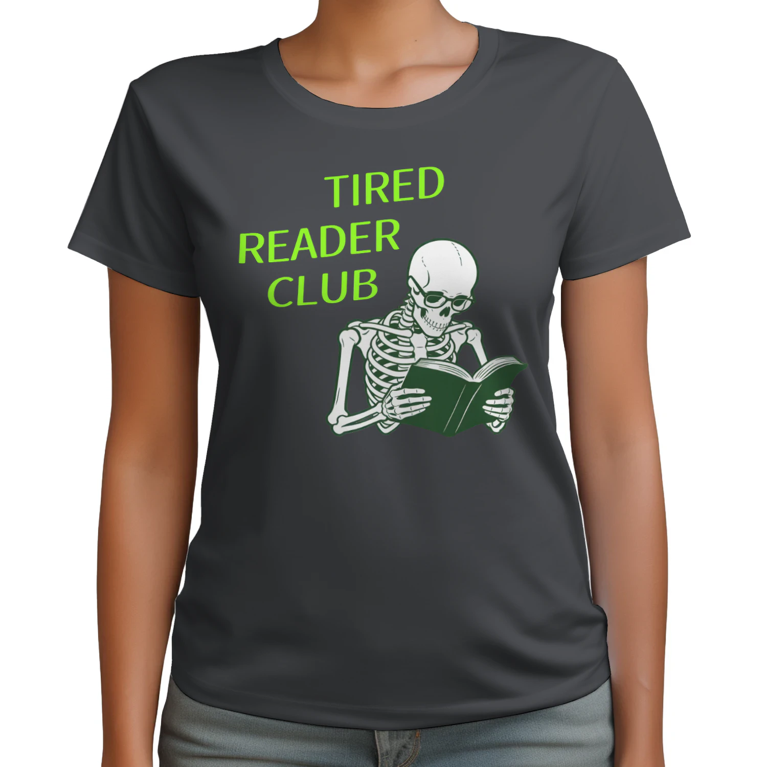 Tired Reader Club Heavy Cotton Dark Colors T-shirt 1 Side, Book Club Gildan Tee, Readers Club Shirt, Book Lover Gifts