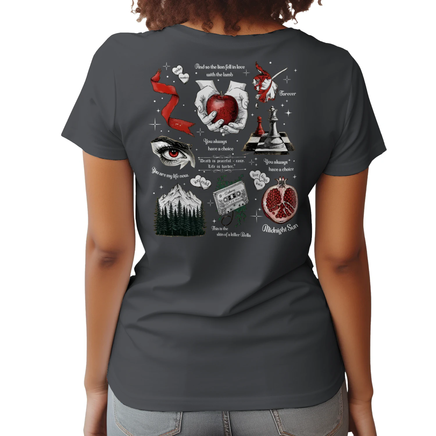 Twilight Series Heavy Cotton Dark Colors T-shirt 2 Side, Young Adult Gildan Tee, Fantasy Romance Book Shirt, Book Lover Gifts