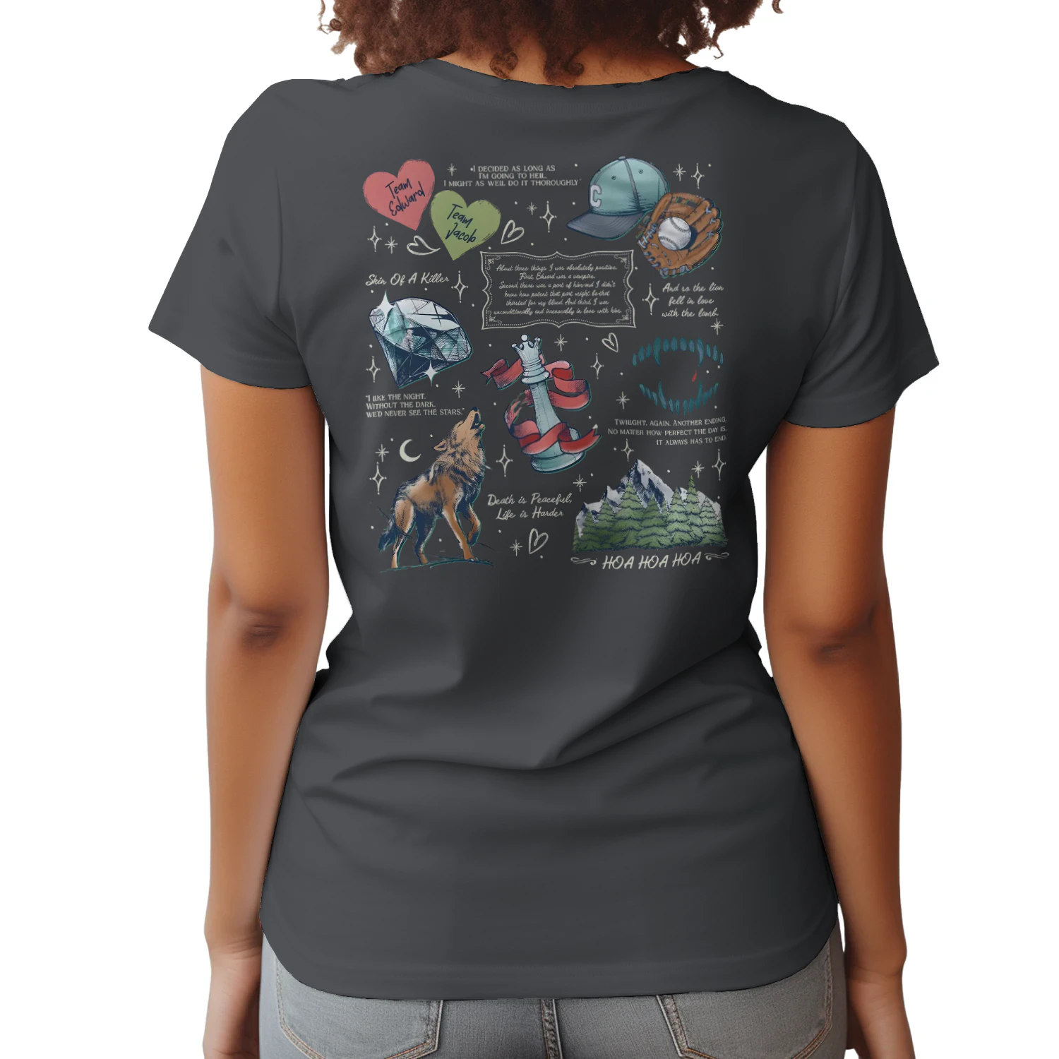 Twilight Series Heavy Cotton Dark Colors T-shirt 2 Side, Young Adult Gildan Tee, Fantasy Romance Book Shirt, Book Lover Gifts