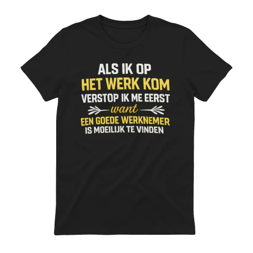 ALS IK OP HET WERK KOM VERSTOP IK ME EERST WANT EEN GOEDE