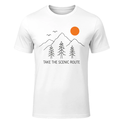 Simple Mountain and Pine Tree  Design | Nature Line Art