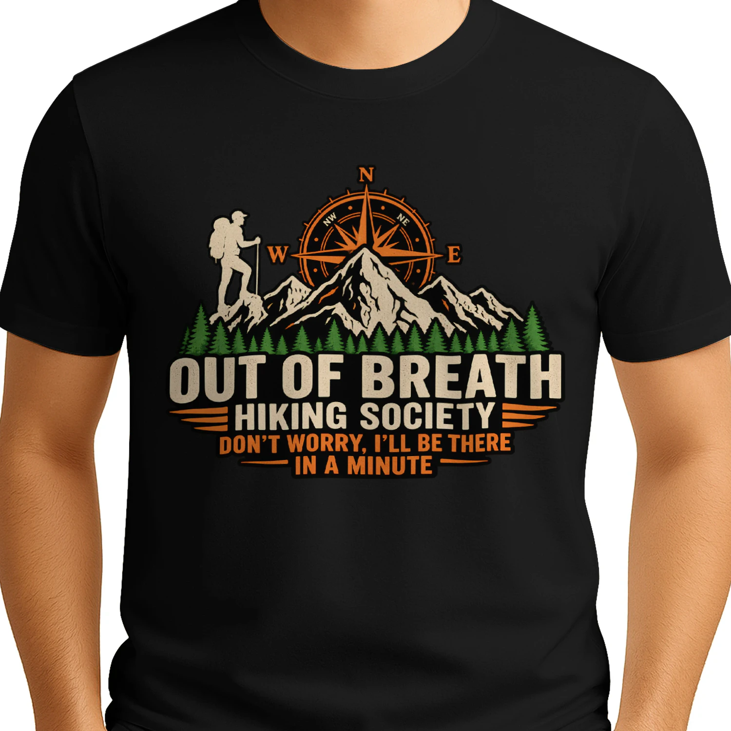 Hiking Mountain Adventure Outdoor Design – Hiker Camping Nature Lover