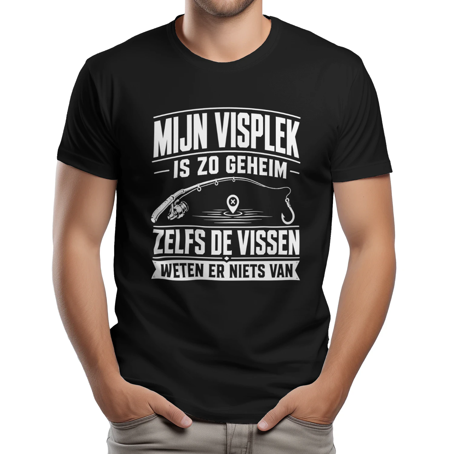 Funny Visser T-Shirt – Mijn Visplek Is Zo Geheim
