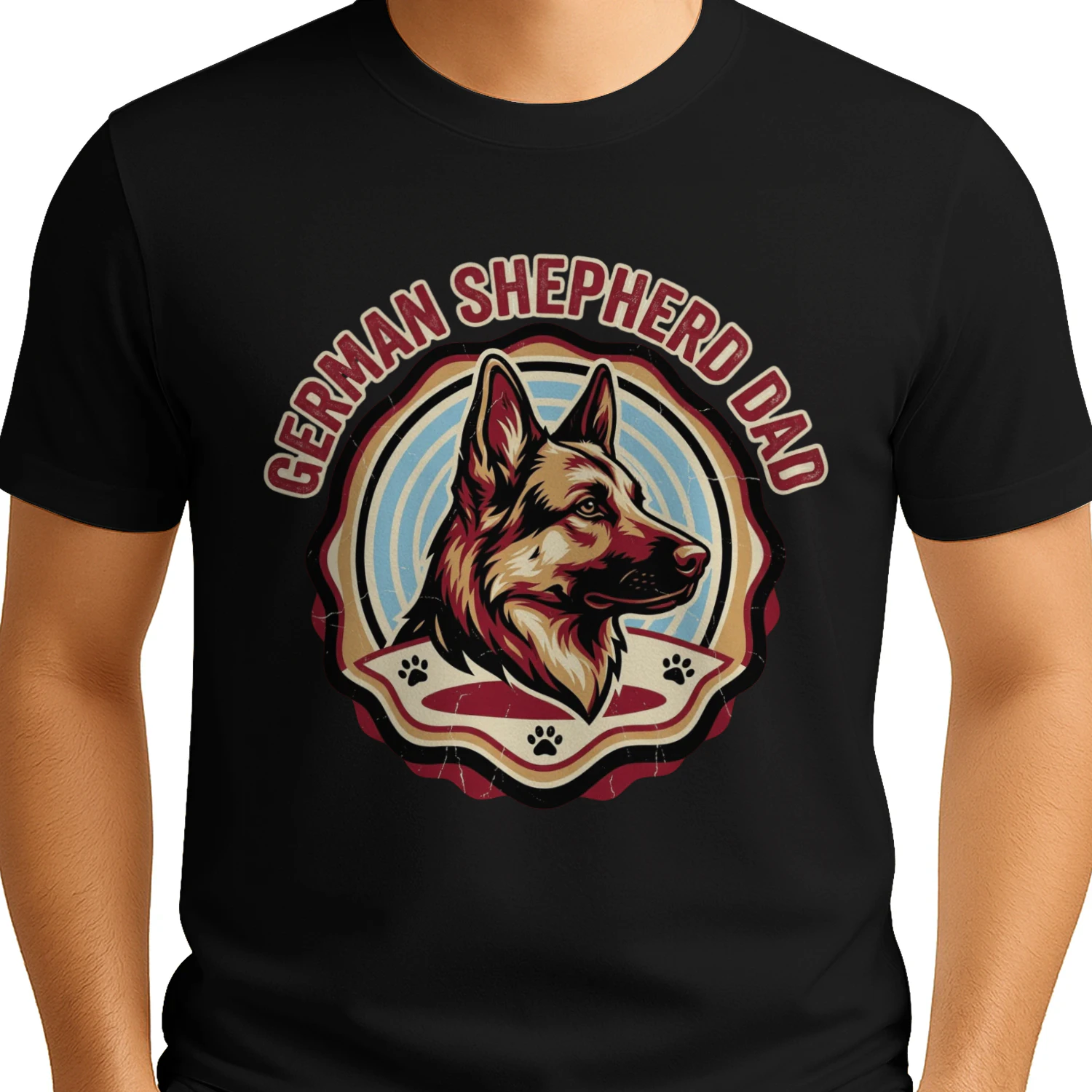 German Shepherd Dad Vintage Badge T-Shirt