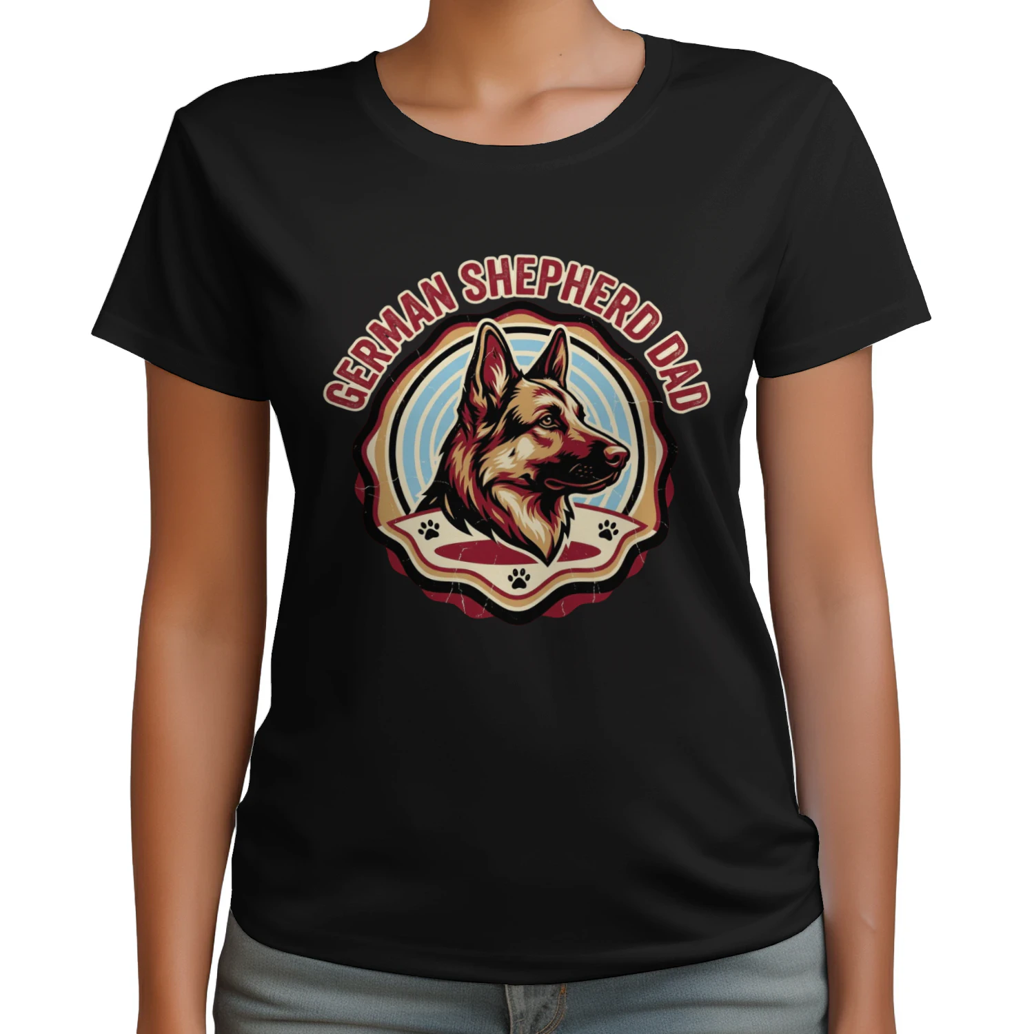 German Shepherd Dad Vintage Badge T-Shirt