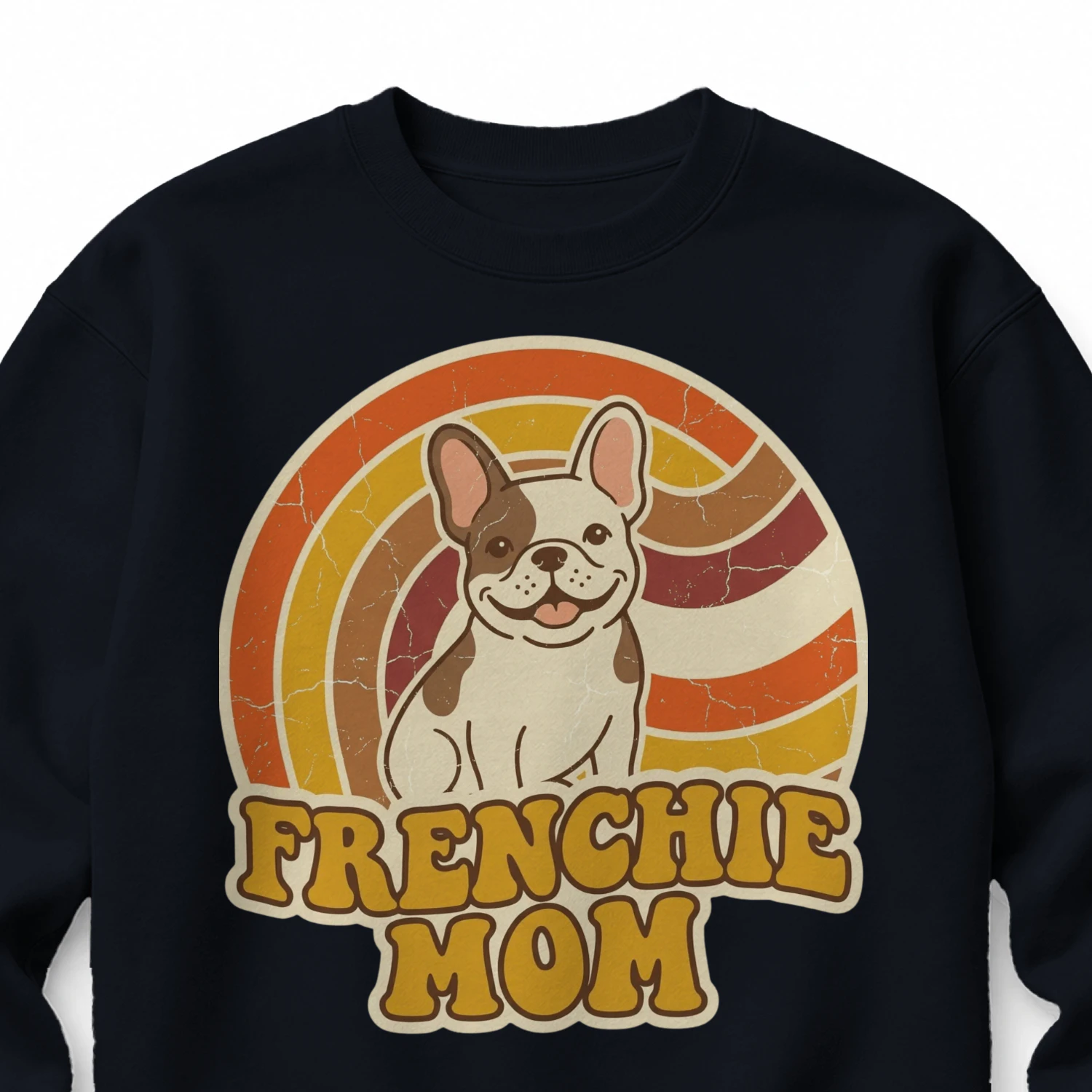 Frenchie Mom Retro 70s T-Shirt