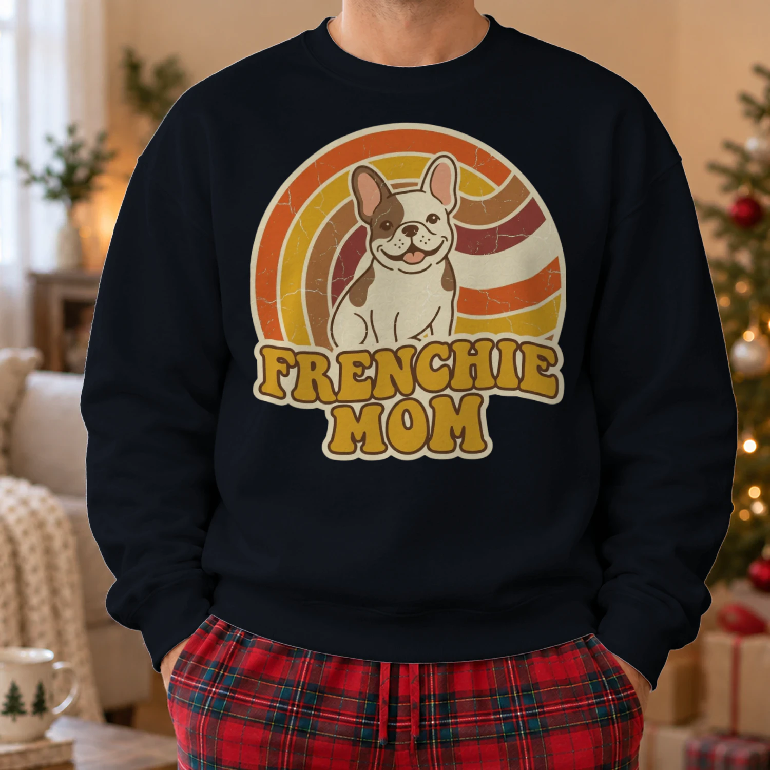 Frenchie Mom Retro 70s T-Shirt