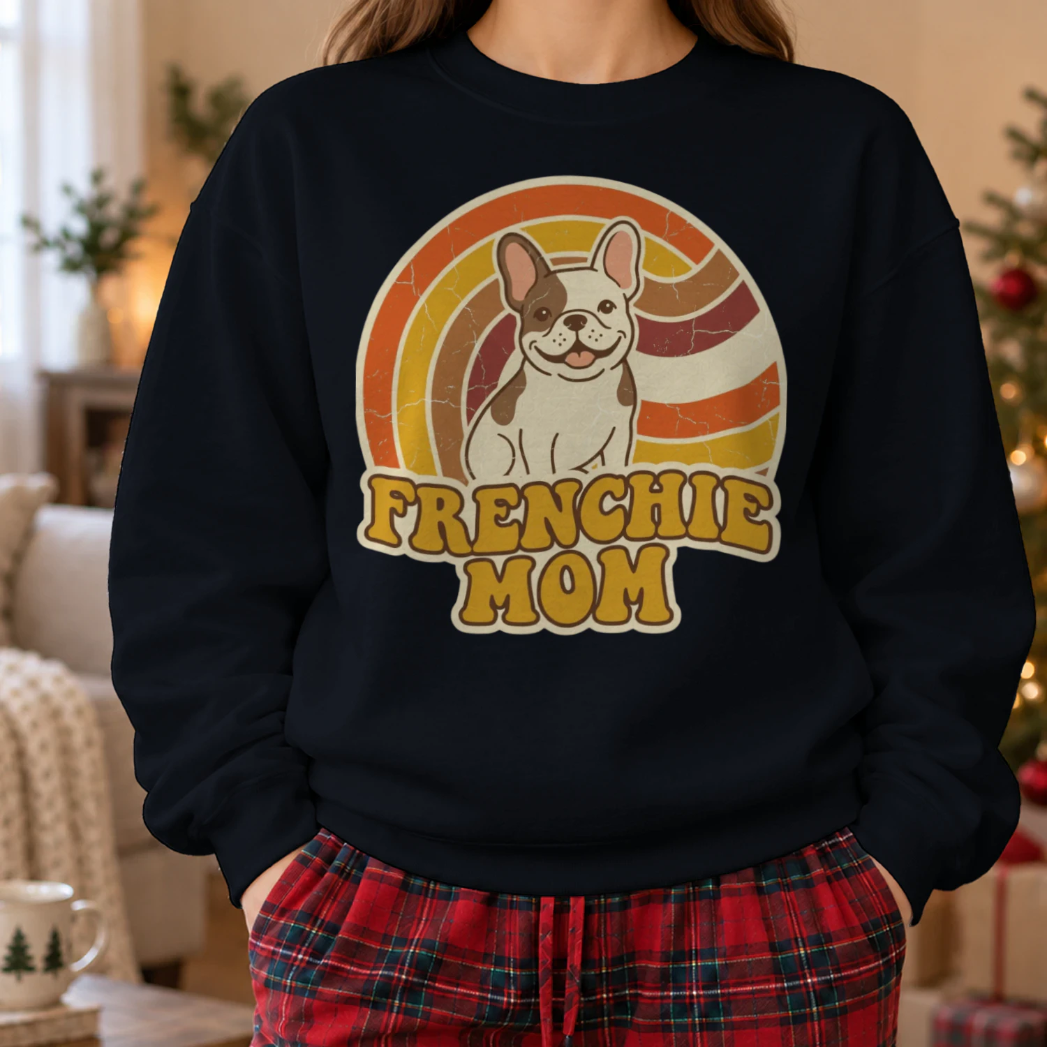 Frenchie Mom Retro 70s T-Shirt